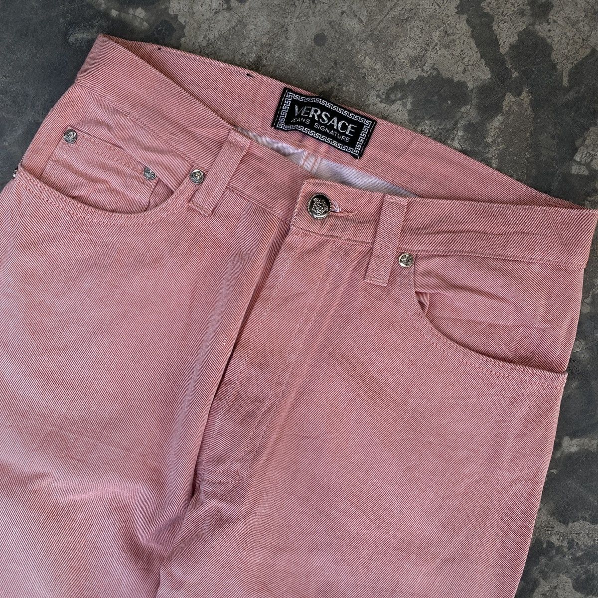 Versace × Versace Jeans Couture Versace Jeans Signature Soft Pink Denim Pants Size US 27 - 2 Thumbnail