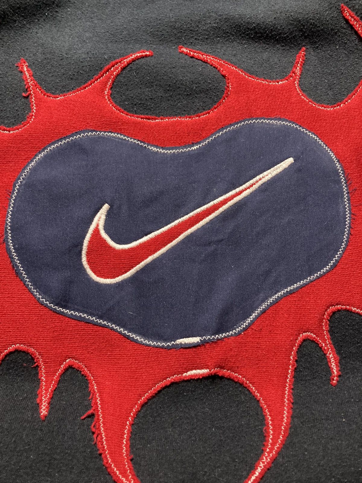 Nike × Vintage ⛩️Nike Custom Hoodie Rare Y2K Punk Rock Cross Red Sox biglogo Size US M / EU 48-50 / 2 - 5 Thumbnail