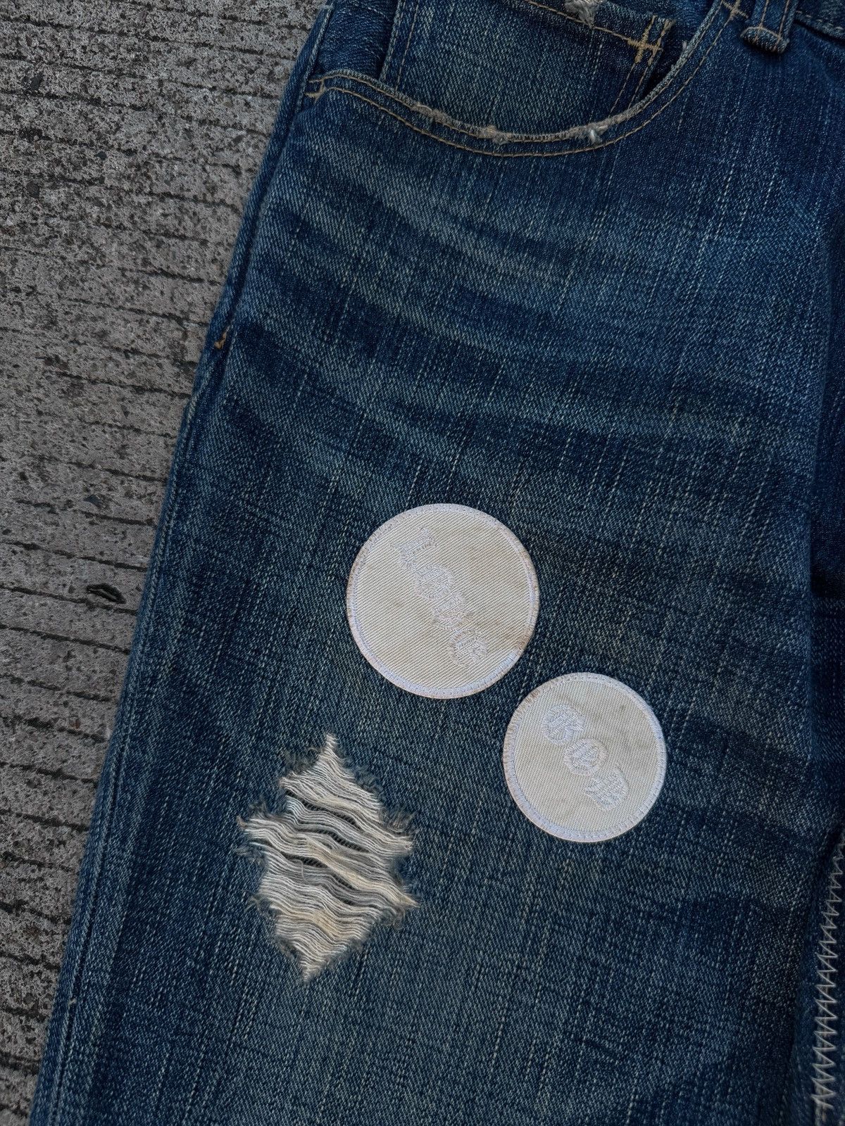 Number (N)ine Number (N)ine AW04 Patch Grunge Denim Size US 32 / EU 48 - 5 Thumbnail