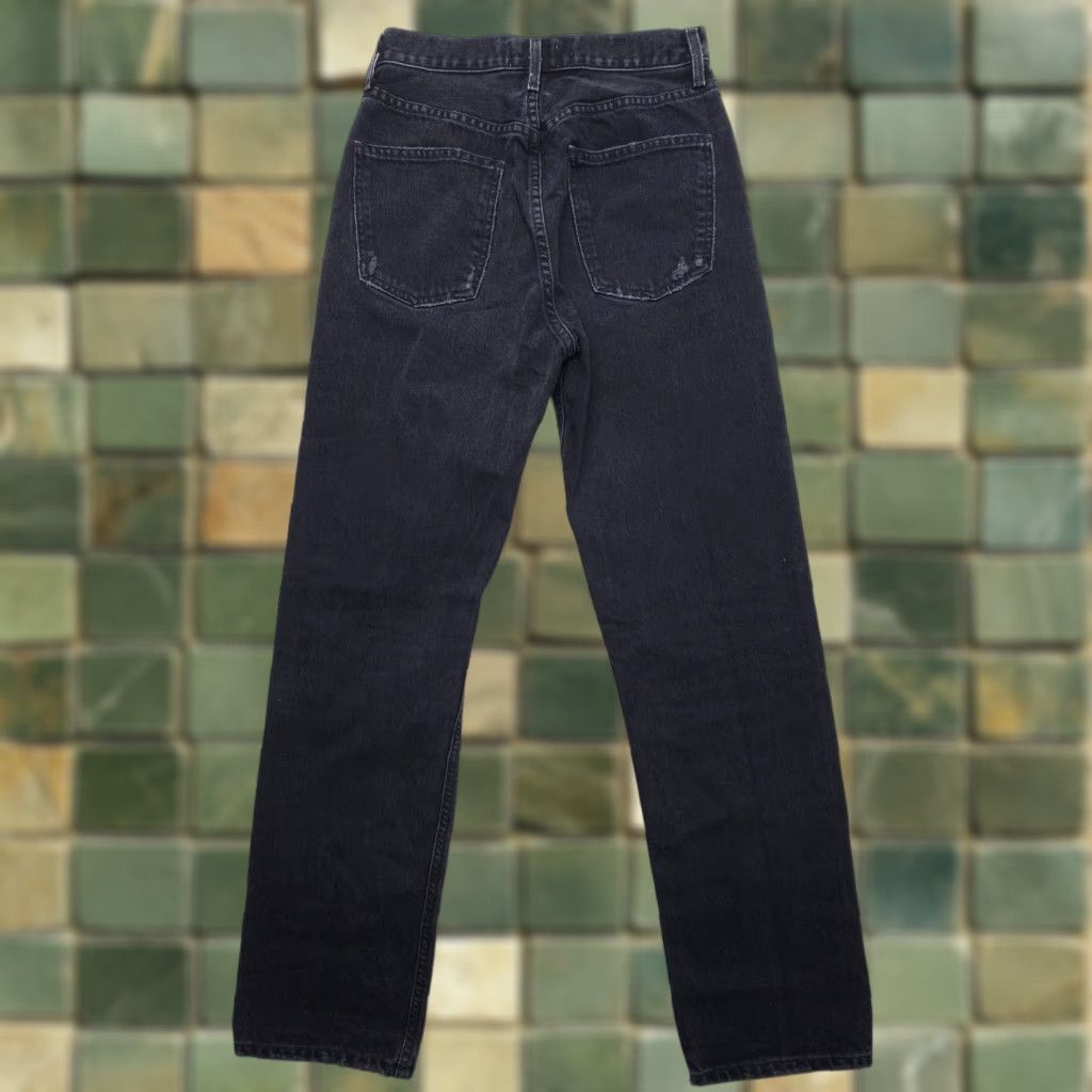 Agolde AGOLDE Jeans 90s Riley Black Distressed High Rise Button Fly Straight Womens Size 24 Size 42" / US 20 - 1 Thumbnail