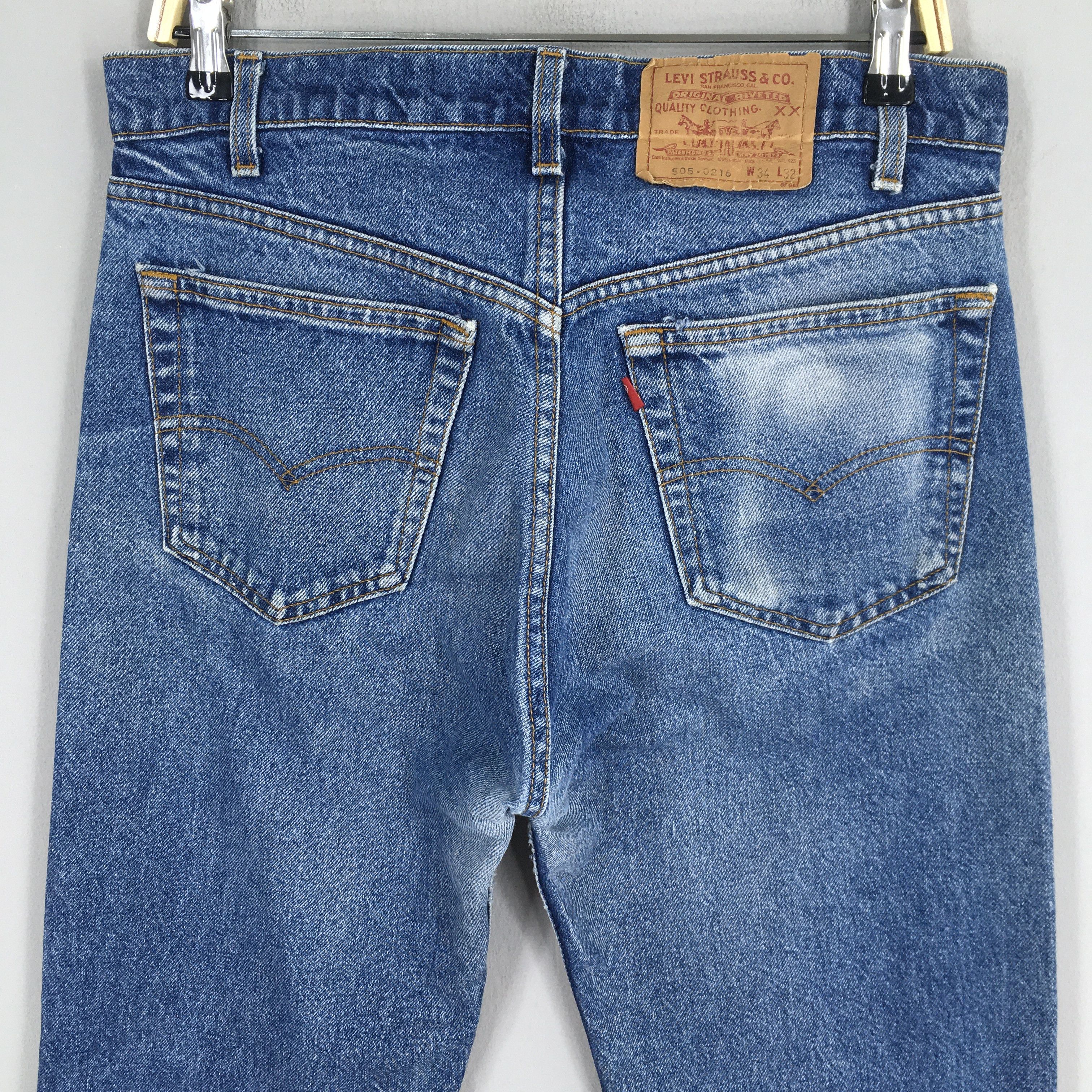 Levi's Size 31x30 Vintage 80s Levi's 505 Faded Blue Jeans S573 Size US 31 - 9 Thumbnail