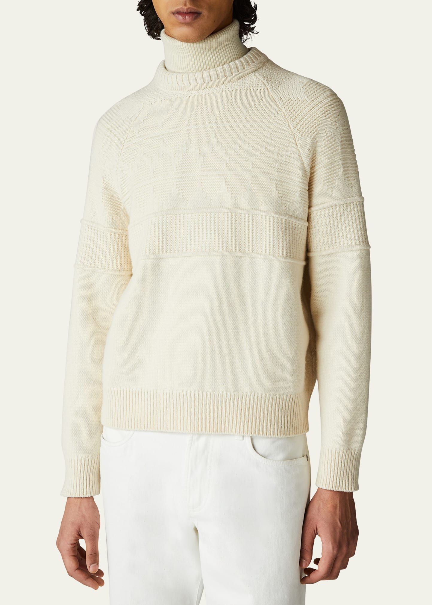 Loro Piana o1w1db10724 Aletsch Crew Neck Sweater in Ivory Size US M / EU 48-50 / 2 - 4 Thumbnail