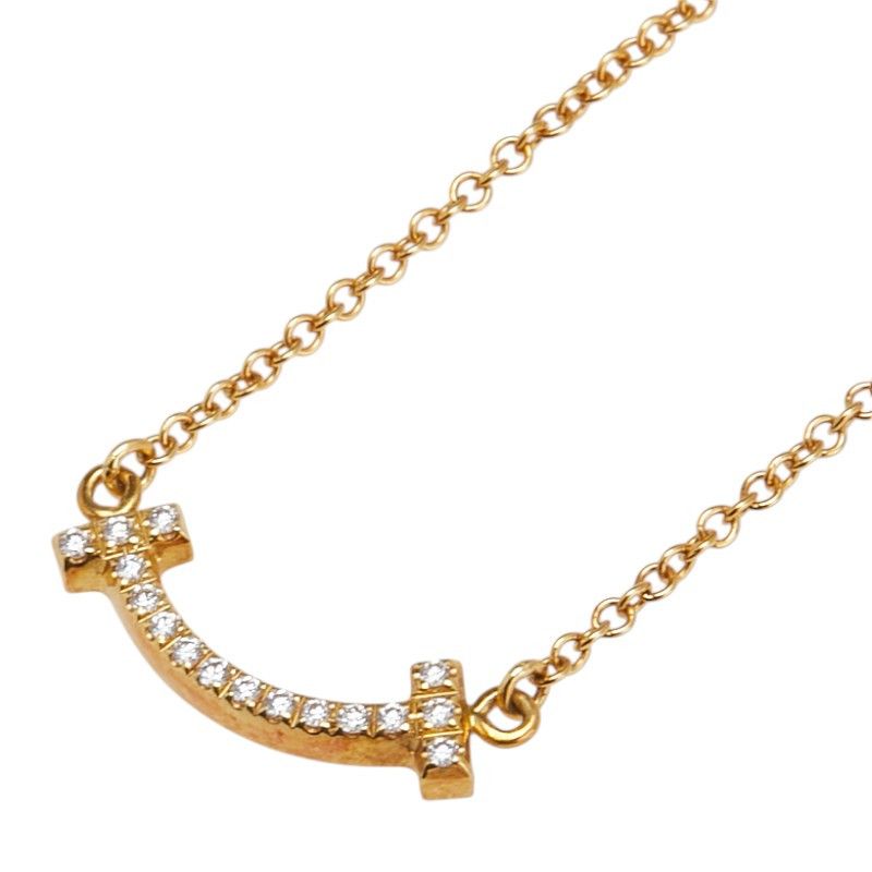 Tiffany & Co. Tiffany & Co. Tiffany T Smile Au750 Diamond Necklace Crocodile skin Necklace DUTY FREE for USA Size ONE SIZE - 1 Thumbnail