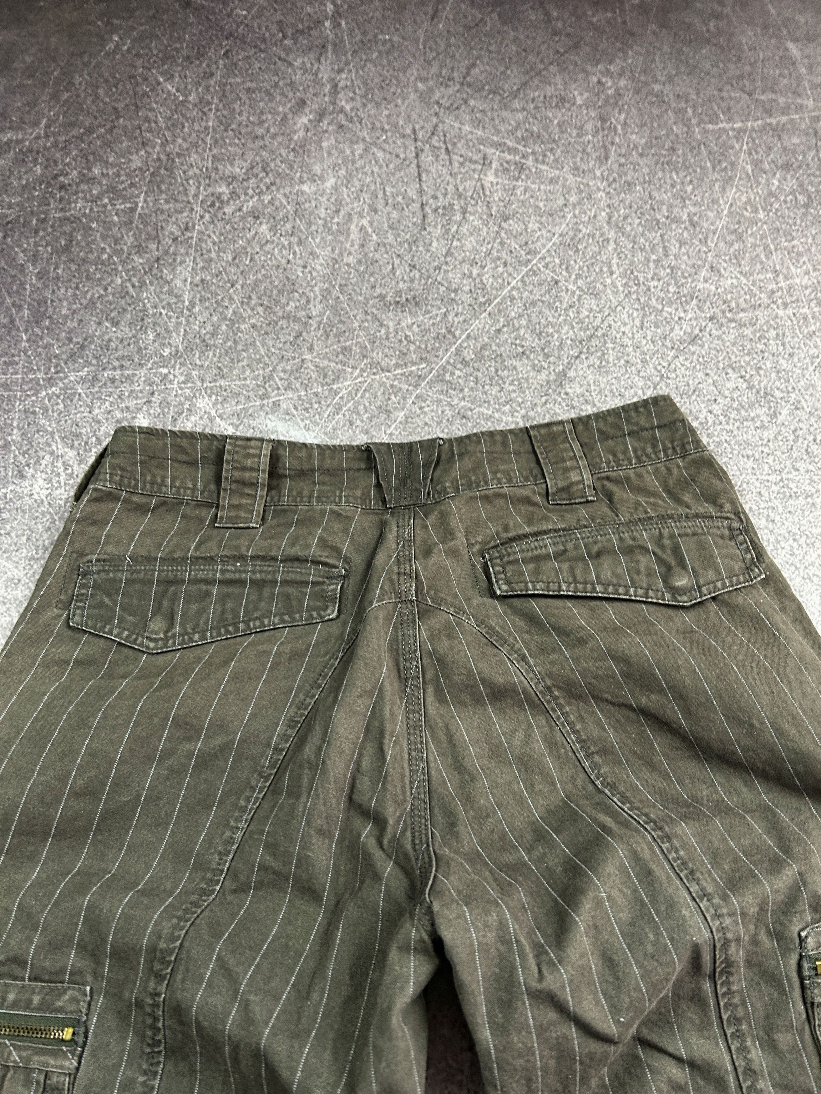 Japanese Brand Pinstripe Cargo Pants Utility Vintage Workwear Olive Size US 30 / EU 46 - 8 Thumbnail