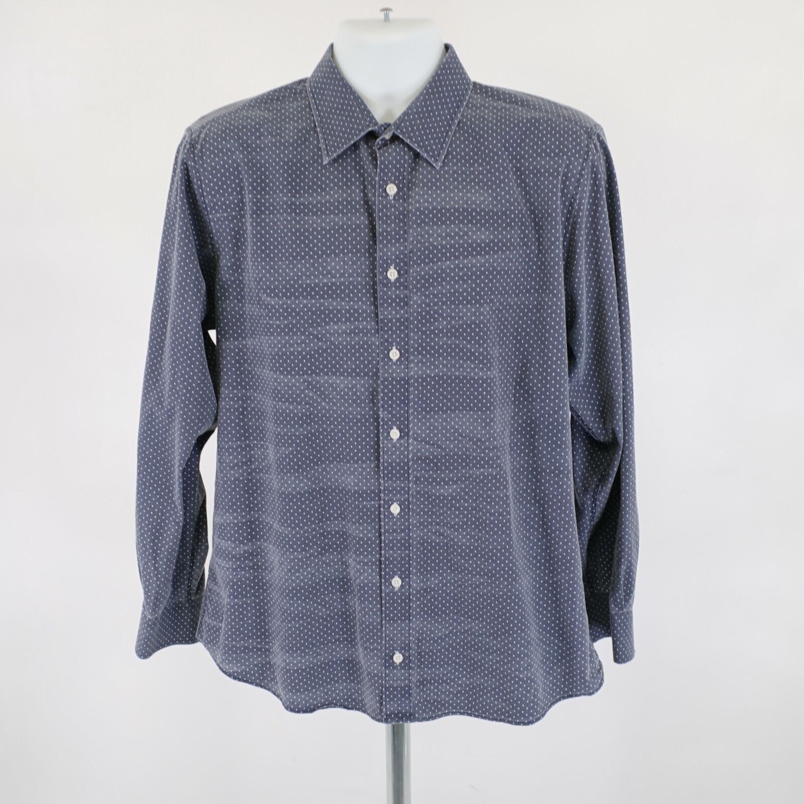 Designer DAMAGED Nick Graham Stretch Modern Fit Blue Polka Dot Large Size US L / EU 52-54 / 3 - 3 Thumbnail