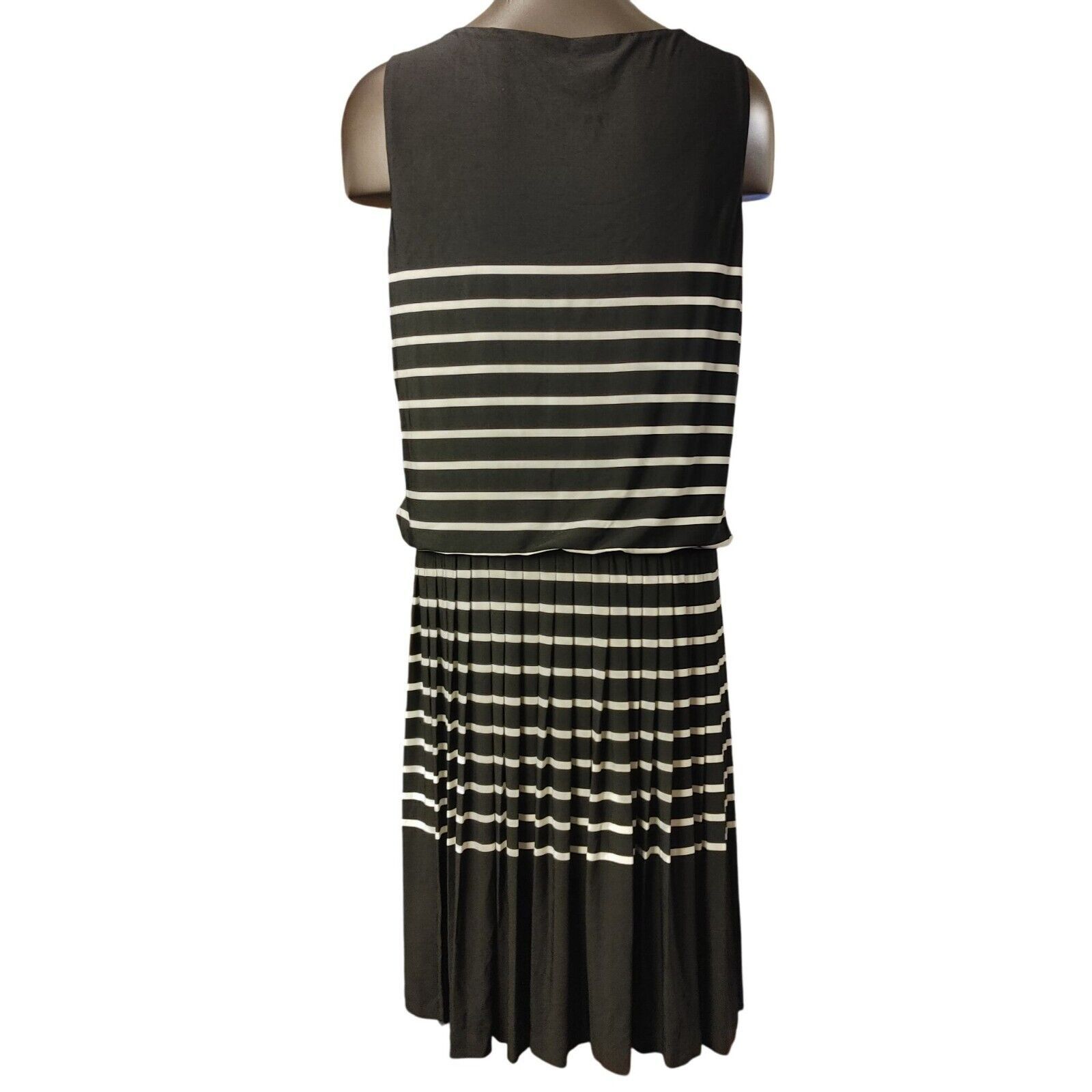 Other Just Taylor Women's Black/Gray Striped Sleeveless Dress 14 Size XL / US 12-14 / IT 48-50 - 2 Thumbnail
