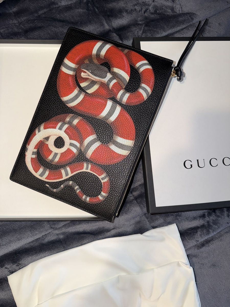 Gucci Gucci Bestiary Pouch with Kingsnake Size ONE SIZE - 1 Thumbnail