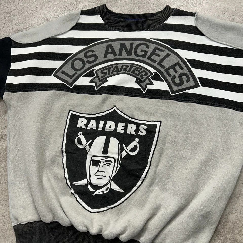 NFL × Starter × Vintage RARE LOS ANGELES RAIDERS SWEATSHIRT CREWNECK AUTHENTIC Size US XL / EU 56 / 4 - 3 Thumbnail