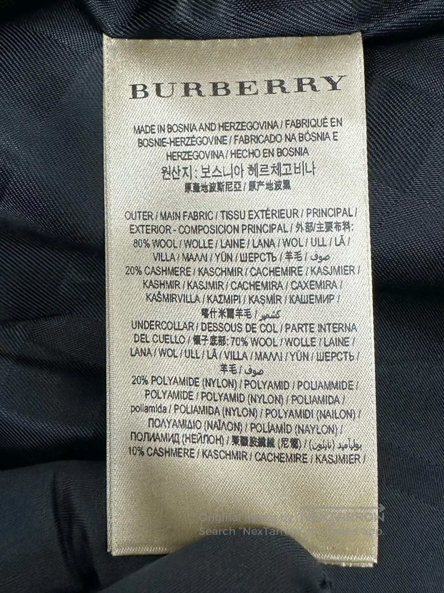 Burberry Burberry Navy Blue Short Flared Sleeve Big Coat| Size XXS / US 00 / IT 34 - 4 Thumbnail