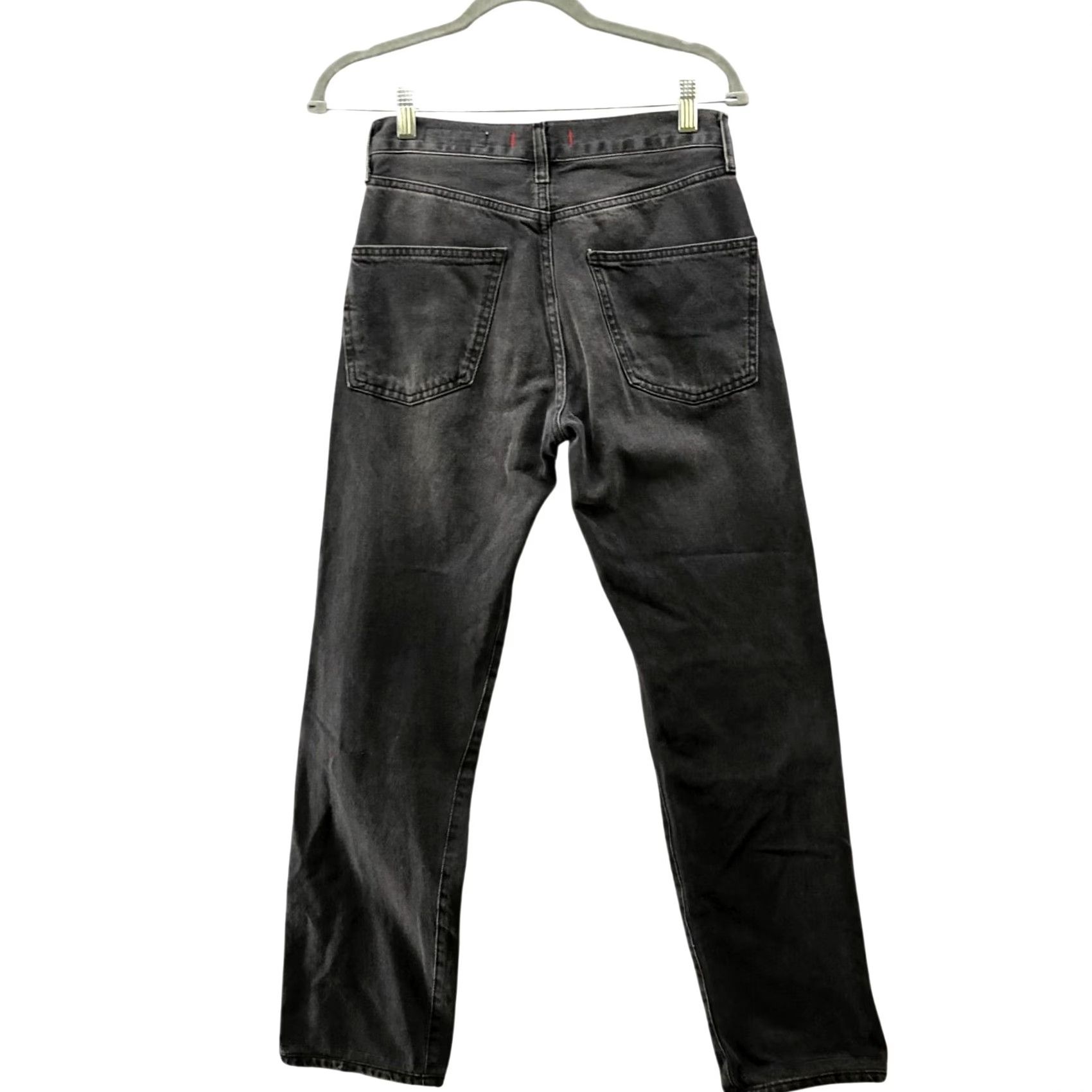 Zara Zara High Rise Straight Jeans Womens Size 2 Black Charcoal Wash Cotton Denim 5-Pocket Size 26" / US 2 / IT 38 - 2 Thumbnail