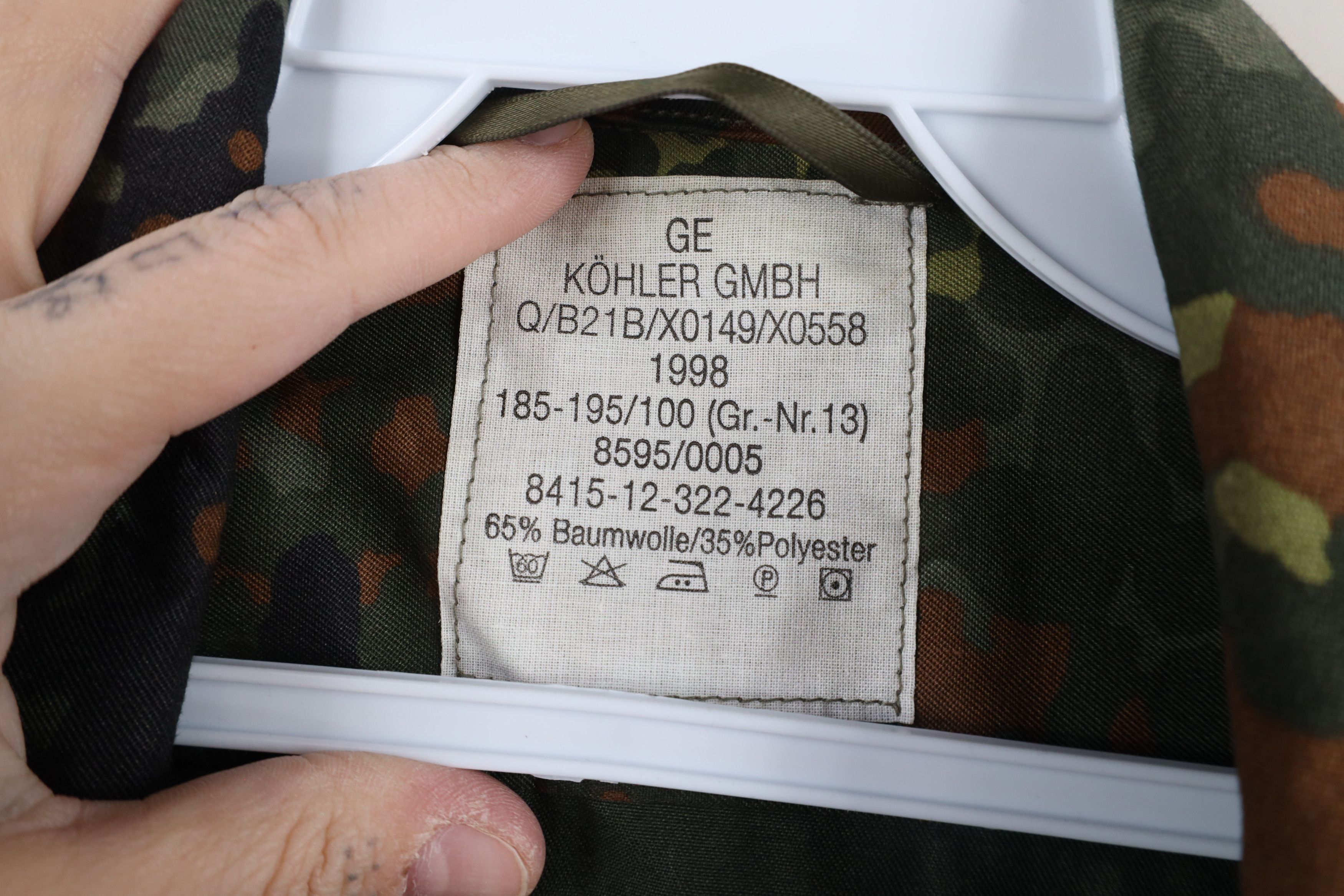 Vintage Vintage 90s German Military Camouflage Field Combat Jacket Size US XL / EU 56 / 4 - 8 Thumbnail
