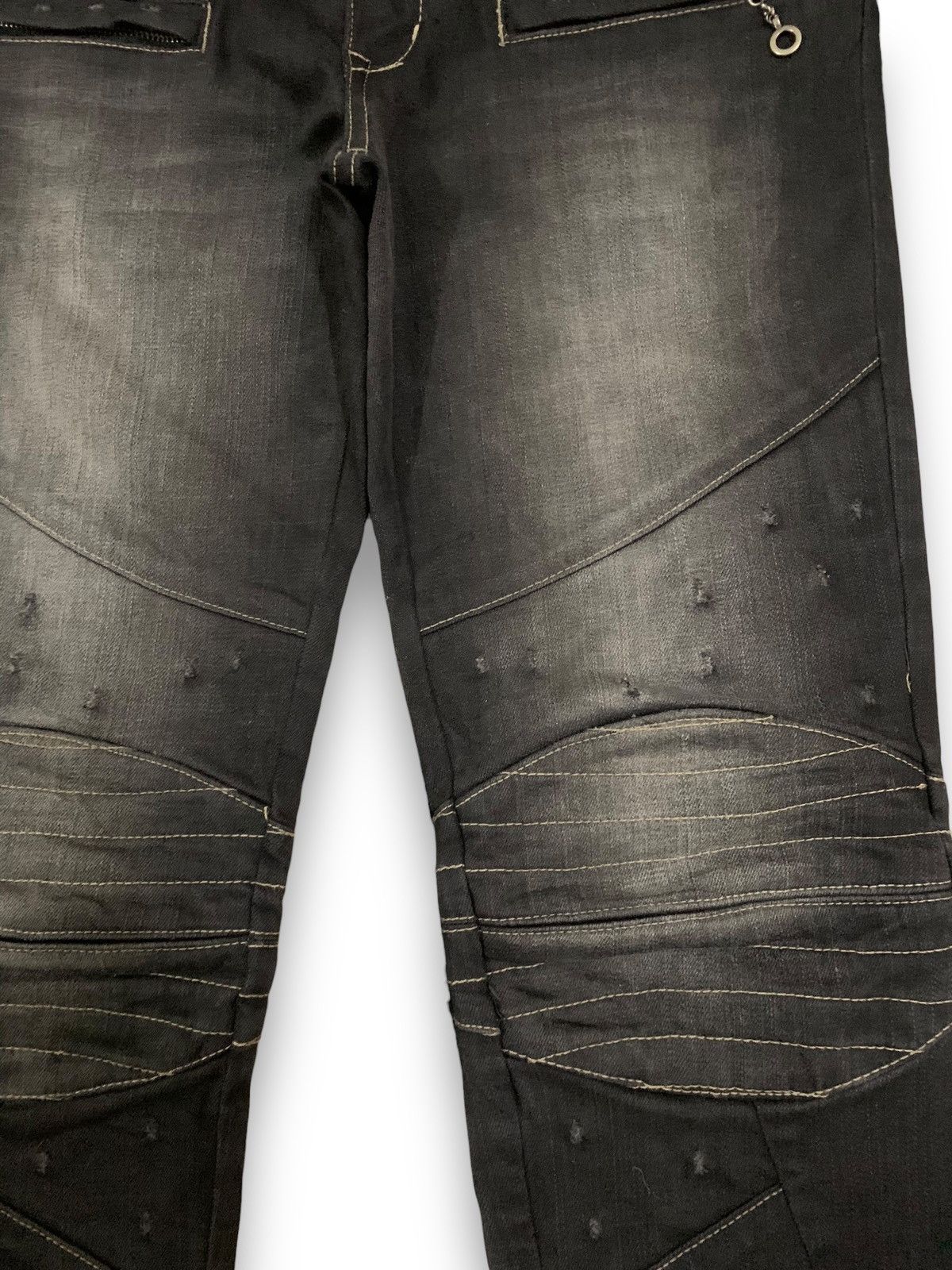 Balmain PPFM Double Knee Distressed Punk Biker Jeans like Balmain Size US 33 - 8 Thumbnail