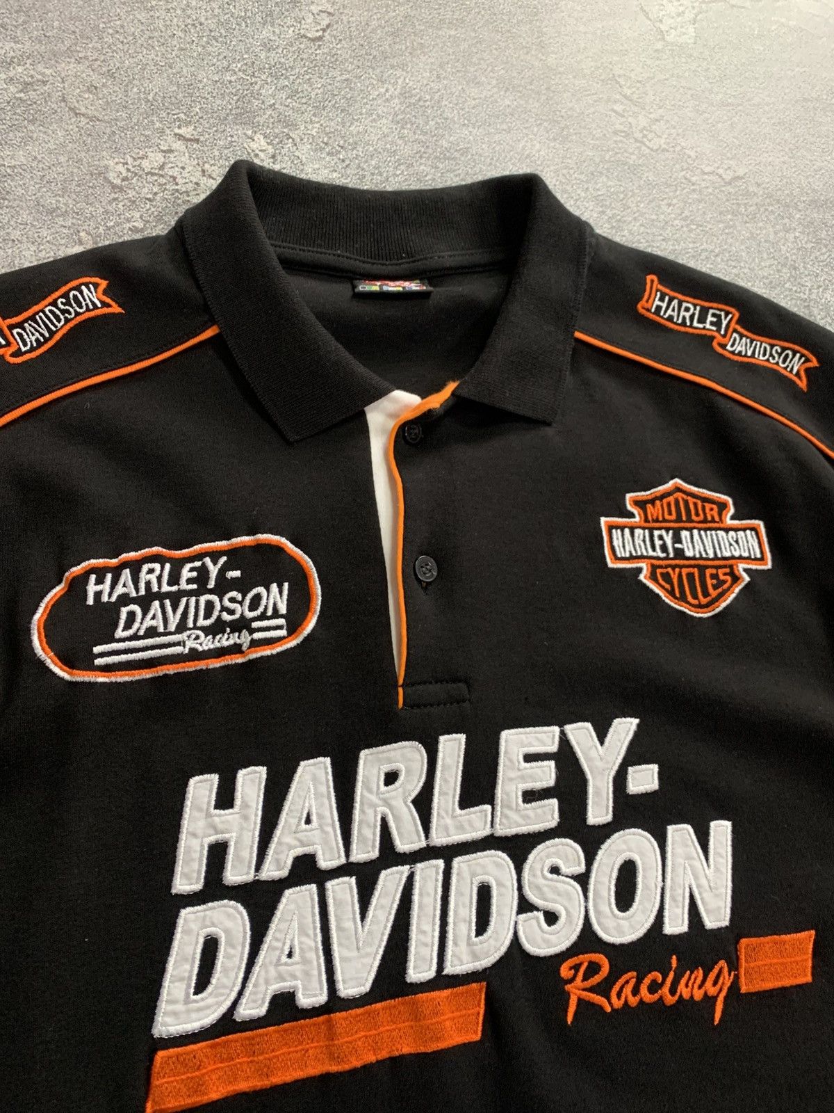 Harley Davidson VTG🔥 Harley Davidson Patch Logo Polo Shirt Size men’s L/XL Size US L / EU 52-54 / 3 - 3 Thumbnail