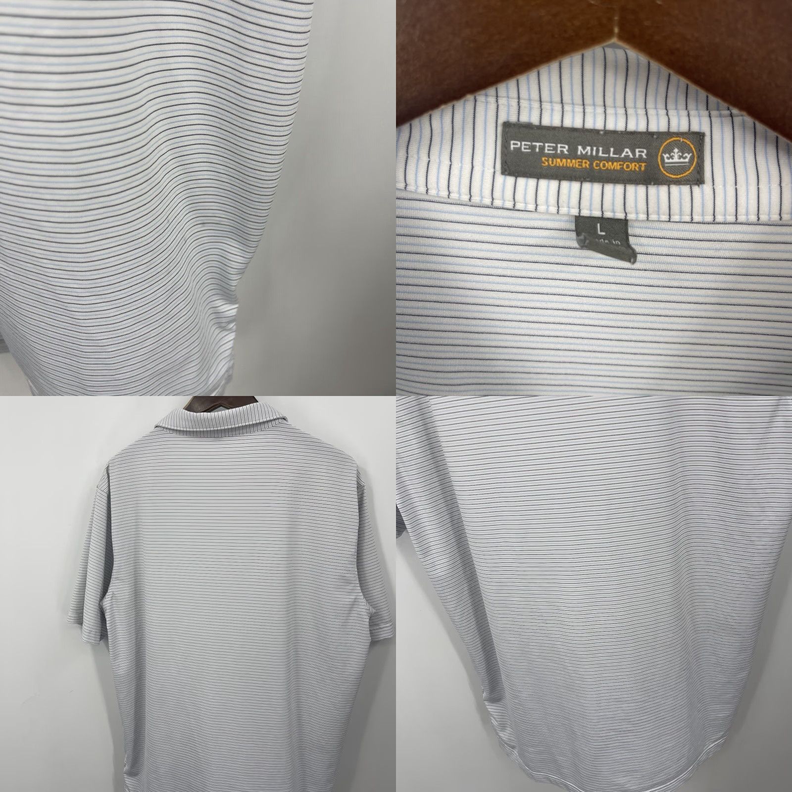 Peter Millar VINTAGE Peter Millar Polo Shirt Men Large Blue Short Sleeve Casual Golf Active Performance 90s Size US L / EU 52-54 / 3 - 8 Thumbnail