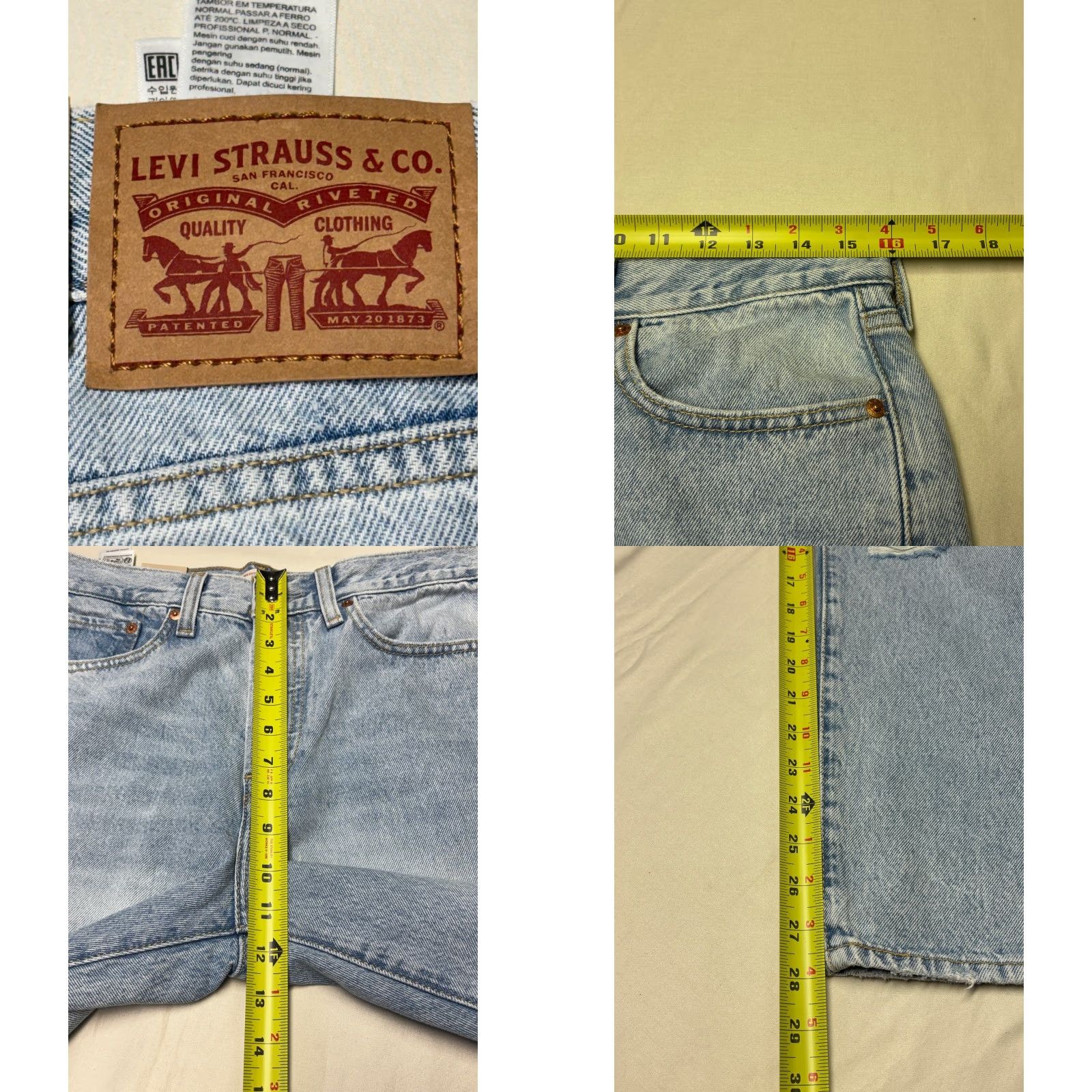 Levi's NWT Levi's Wedgie Straight Jeans Womens 31 Light Wash Distressed 5-Pocket High Rise 100% Cotton Denim Modern Grunge 28 Inseam Size 24" / US 00 / IT 34 - 9 Thumbnail