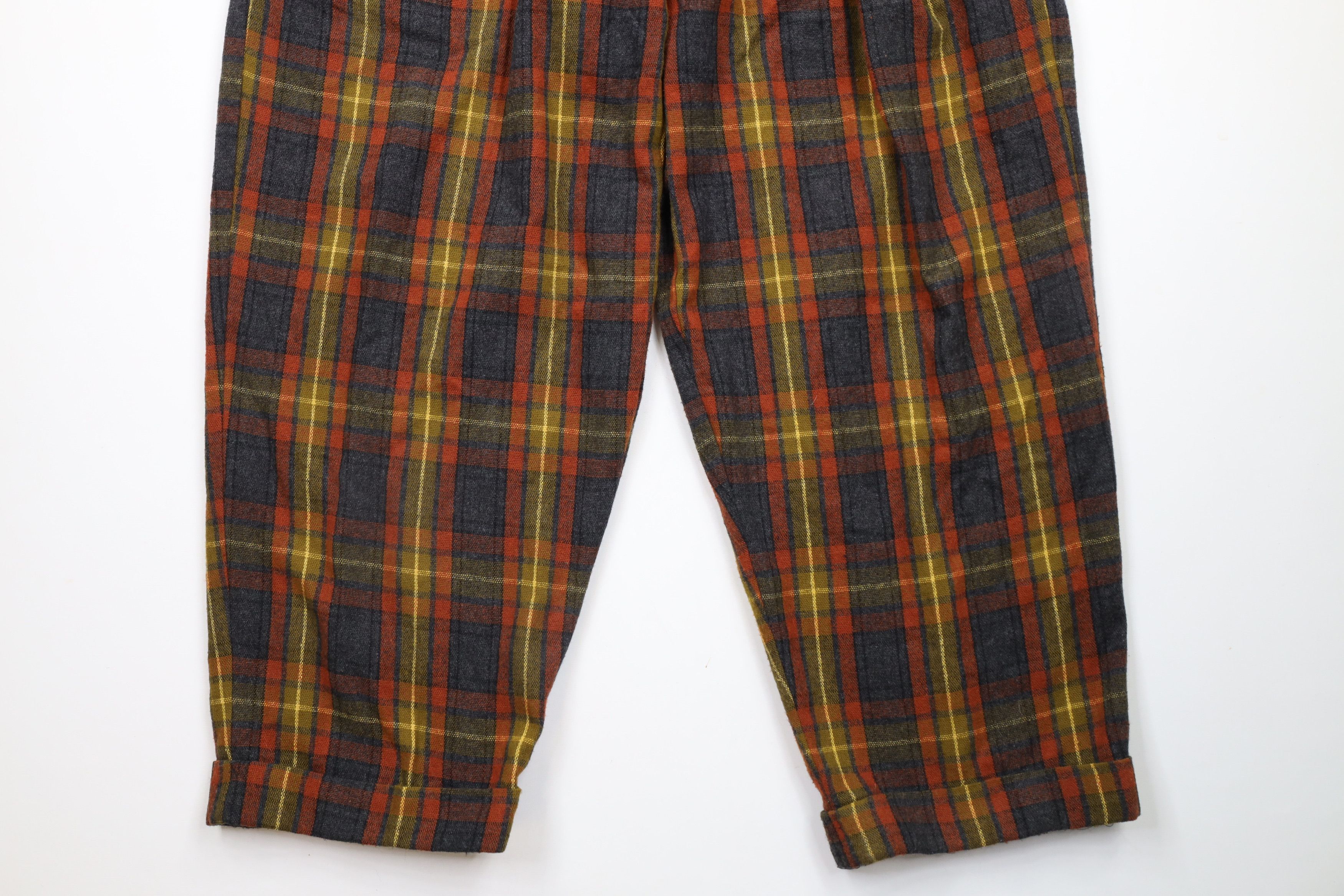 Vintage Vintage 90s Streetwear Cuffed Wool Tweed Wide Leg Pants USA Size US 38 / EU 54 - 4 Thumbnail