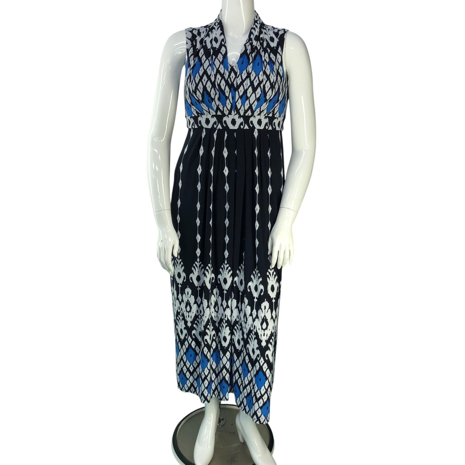 Chicos Chicos Size 1 US 8 Dress Maxi Sleeveless Ikat Stretch Blue Size M / US 6-8 / IT 42-44 - 11 Thumbnail