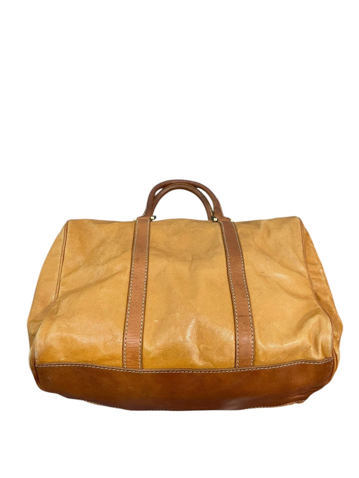 Genuine Leather Full Leather Patina Vtg Cream Kyoto Mini Boston Bag 1🟩9 Size ONE SIZE - 12 Thumbnail