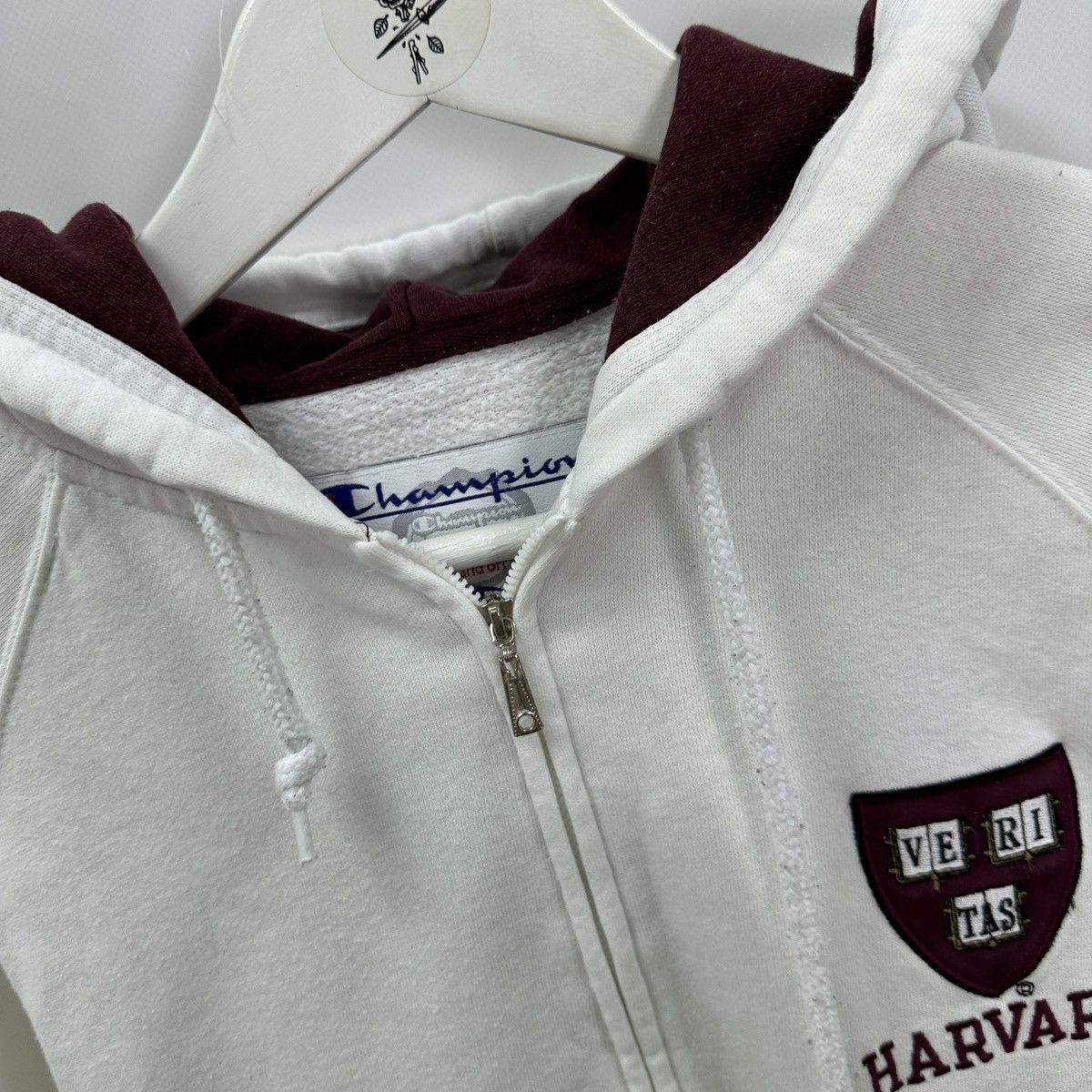 Champion Vintage 00s Harvard x Champion Zip Up hoodie college y2k og Size US S / EU 44-46 / 1 - 9 Thumbnail