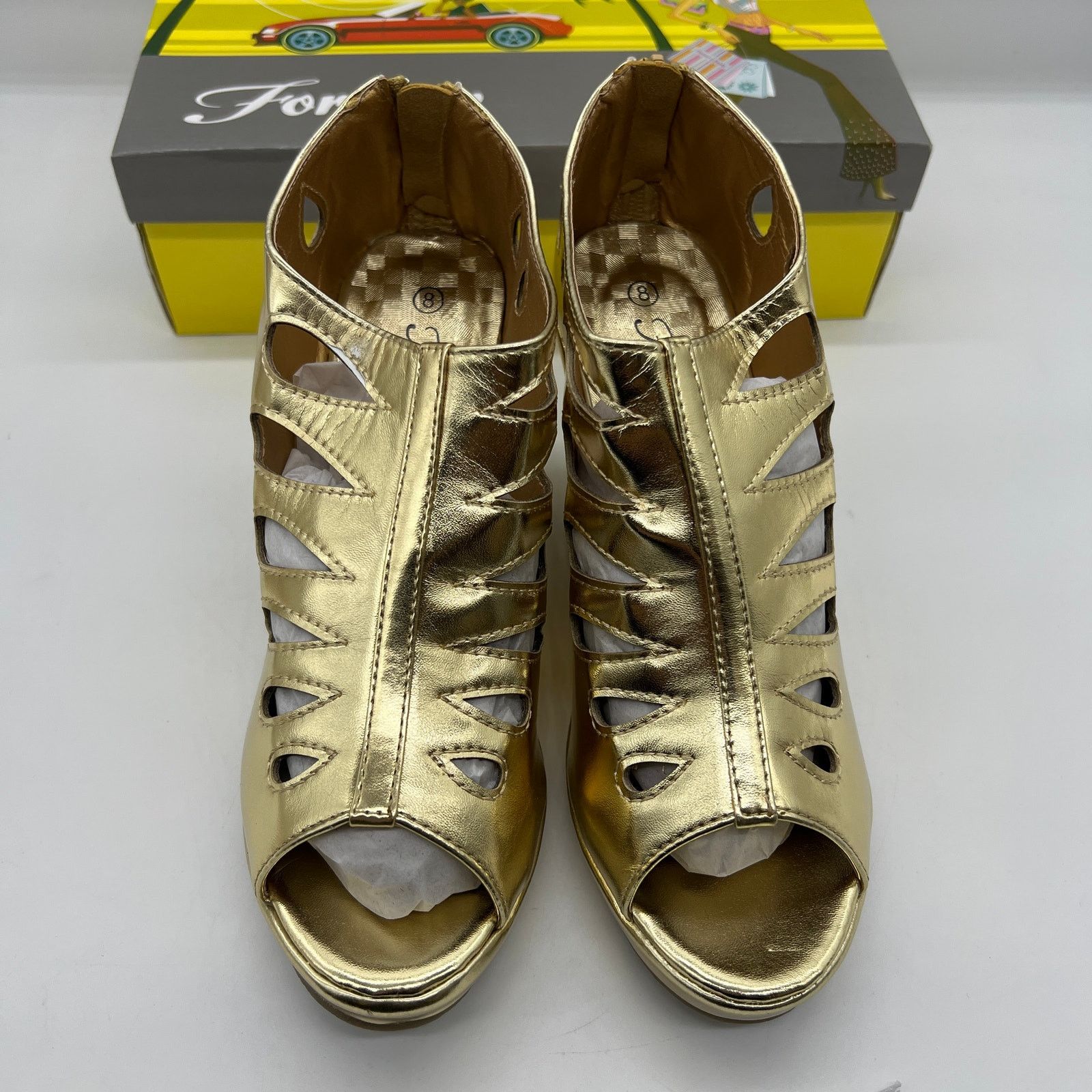 Other Forever Gold Wedge Sandals Women's Size 8 Shoes Back Zipper Size US 8 / IT 38 - 7 Thumbnail