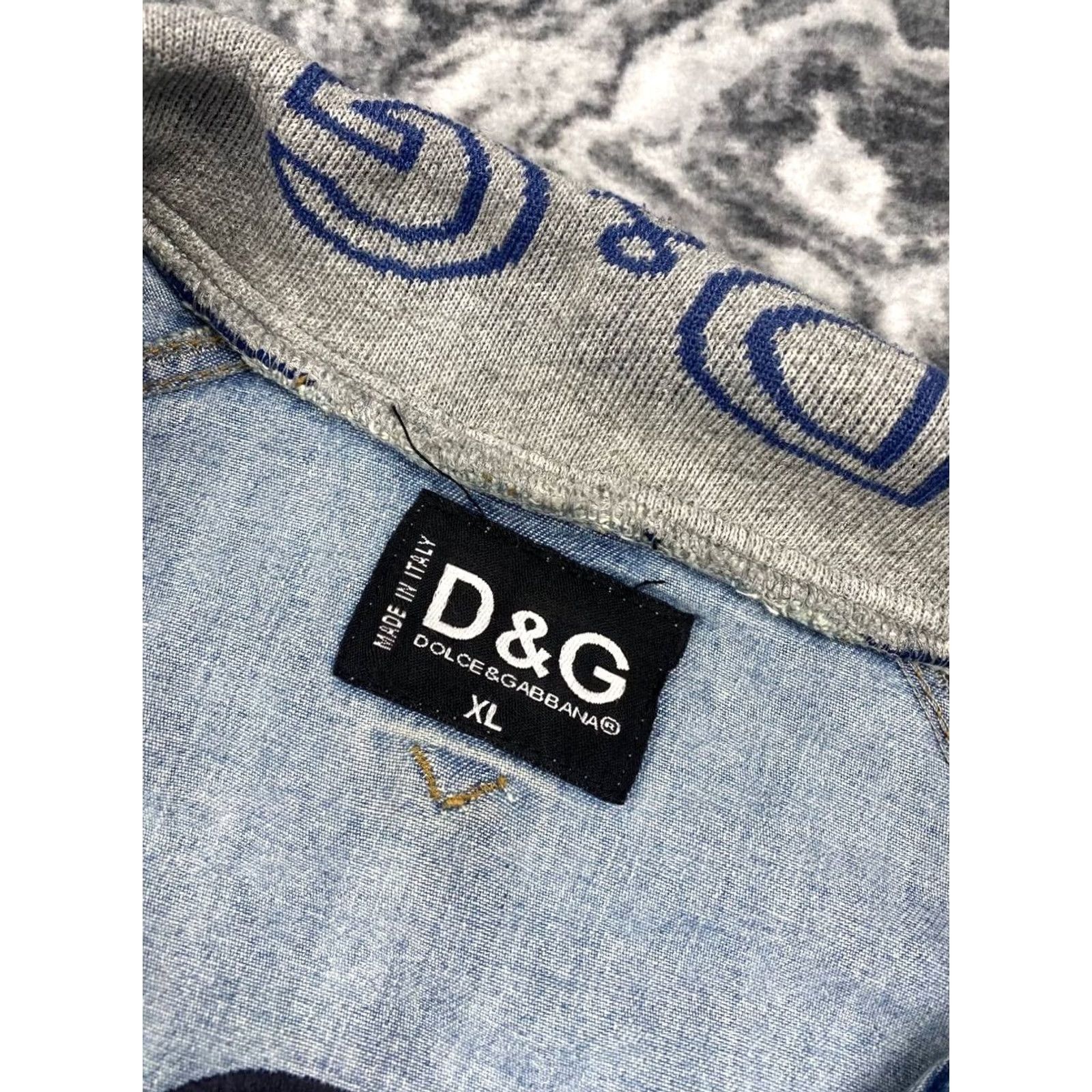 Dolce & Gabbana VINTAGE Dolce&Gabbana Denim Bomber Jacket Logo Men XL Blue Jacket Womens/Mens? Size US XL / EU 56 / 4 - 5 Thumbnail