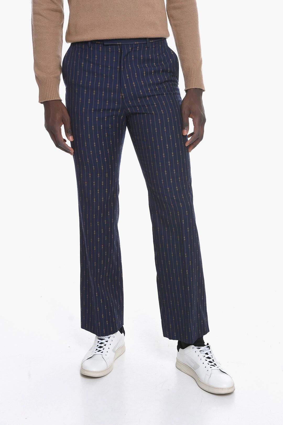 og1mm0825 Horsebit Embroidered Pant in Blue