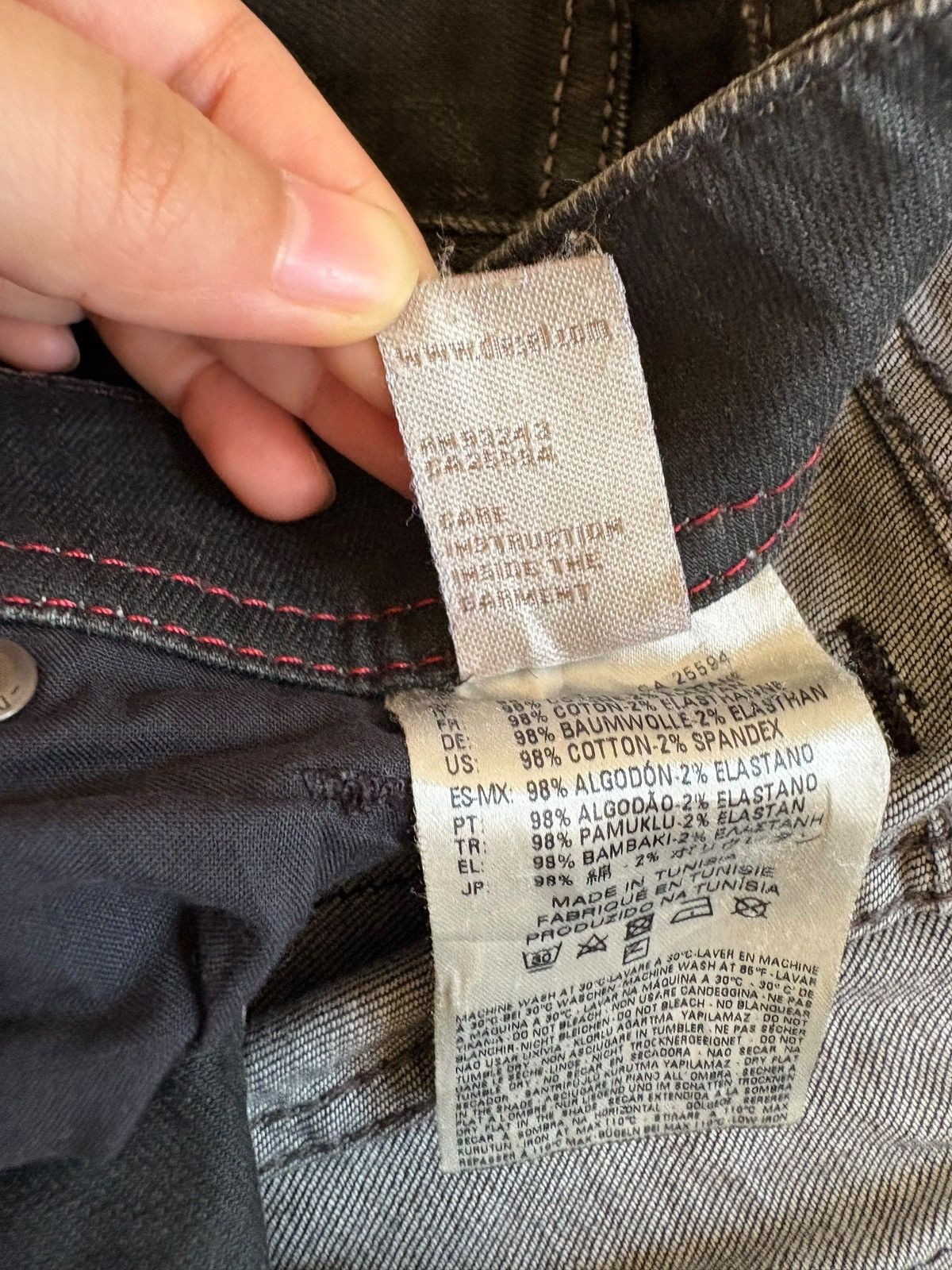 Diesel Vintage Diesel Sleenker Faded Wash Black Jeans Size US 30 / EU 46 - 10 Thumbnail