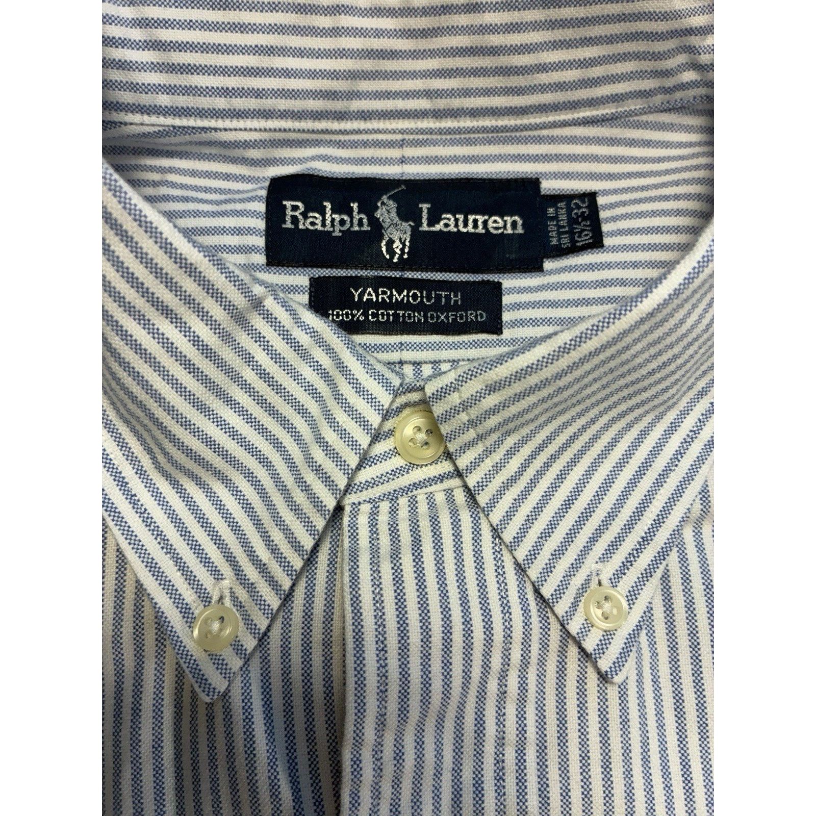 Polo Ralph Lauren VTG 90s Ralph Lauren Yarmouth Oxford Stripe Shirt Men 16.5 Size US L / EU 52-54 / 3 - 3 Thumbnail