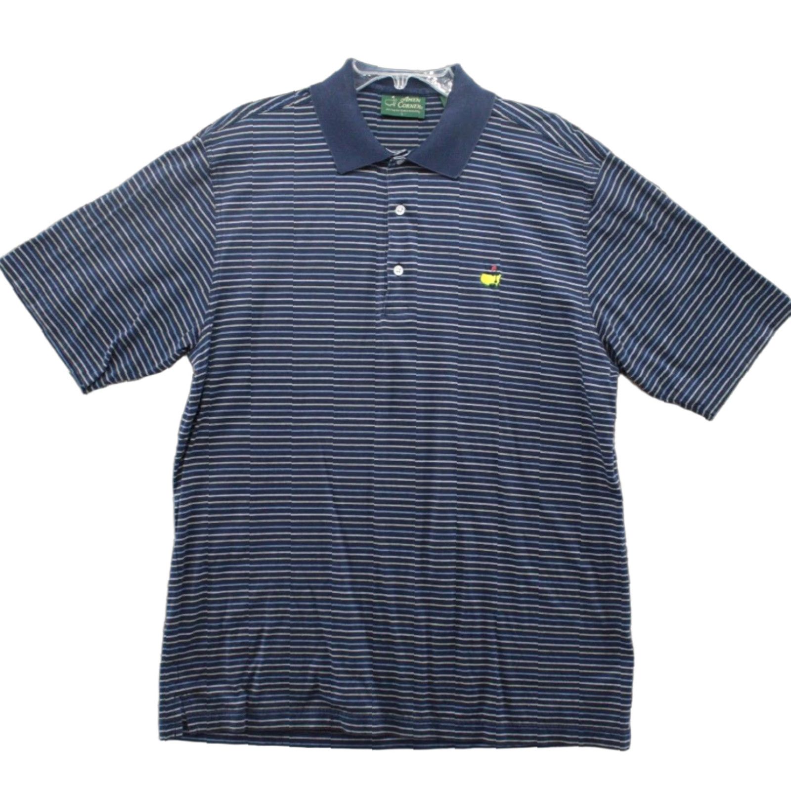 Vintage VINTAGE Masters Amen Corner Golf Polo Shirt Mens Large Blue Striped 60s's Two Ply Double Size US L / EU 52-54 / 3 - 1 Thumbnail