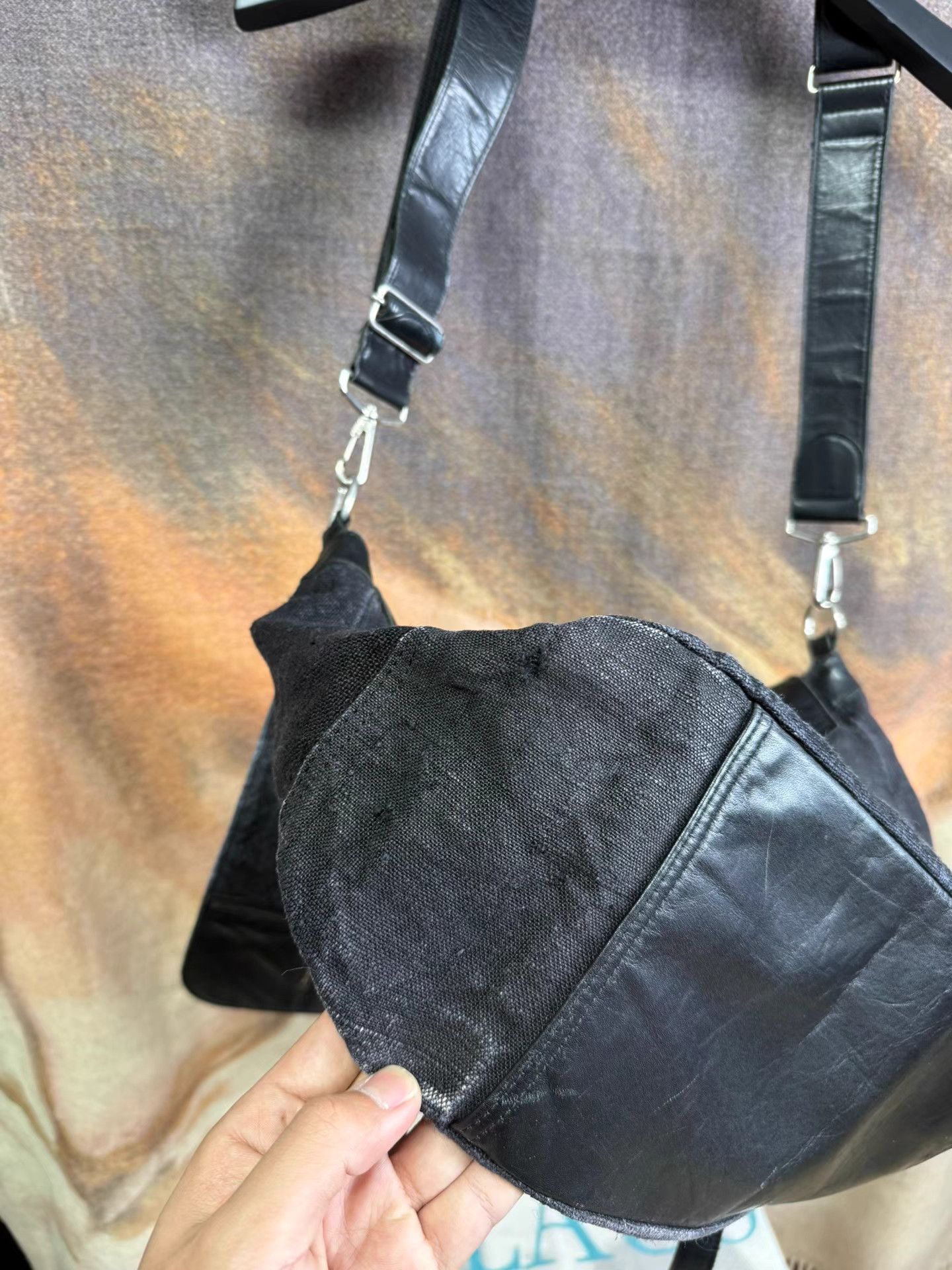 Yohji Yamamoto Yohji Yamamoto Linen Leather Crossbody Bag K20 Size ONE SIZE - 9 Thumbnail