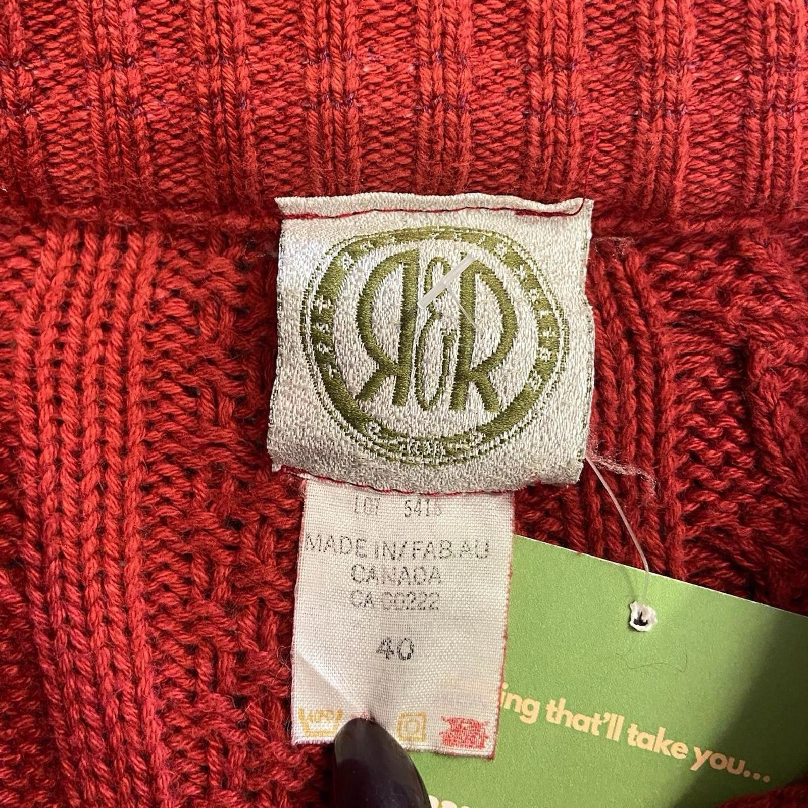 Vintage Vintage R&R Red Cable Knit Size US L / EU 52-54 / 3 - 2 Thumbnail