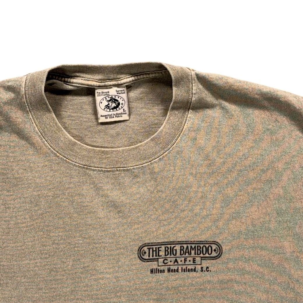 Anvil VINTAGE Big Bamboo Cafe Shirt Adult LARGE Brown Hilton Head Pilot WWII Plane 90s Size US L / EU 52-54 / 3 - 3 Thumbnail