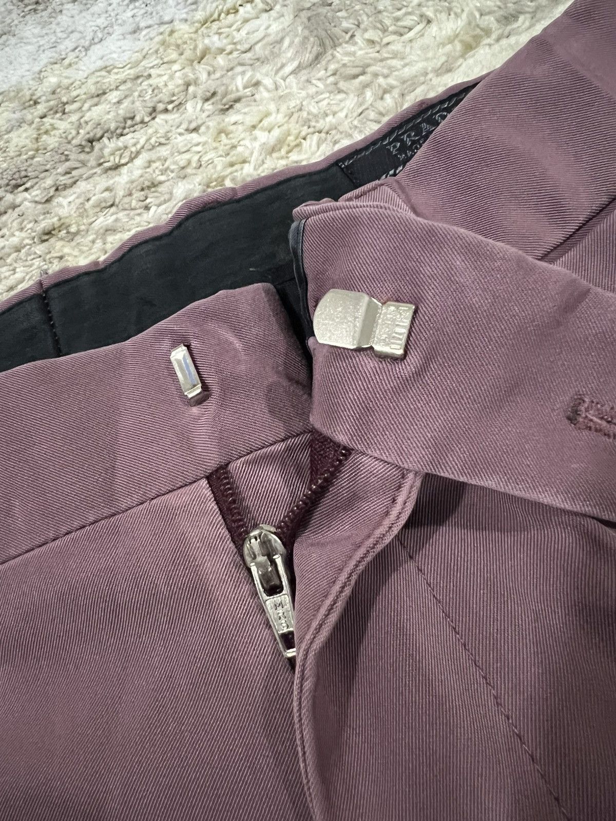 Prada 1990s Prada Burgundy Runway Regular Cut Trousers Pants Size US 28 / EU 44 - 8 Thumbnail