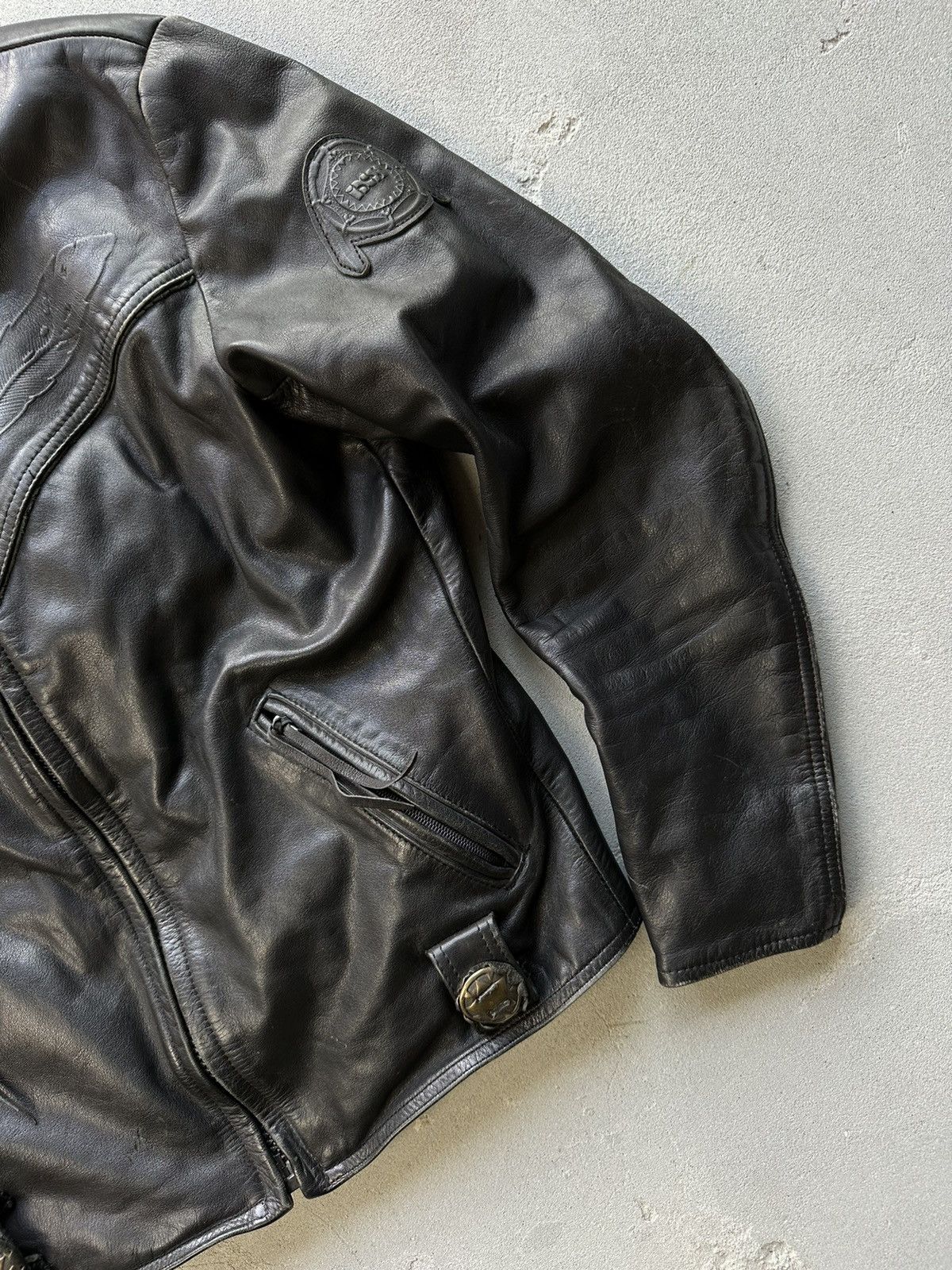 Genuine Leather Echtes Leder Leather Jacket Motorcycle Biker Size US M / EU 48-50 / 2 - 5 Thumbnail