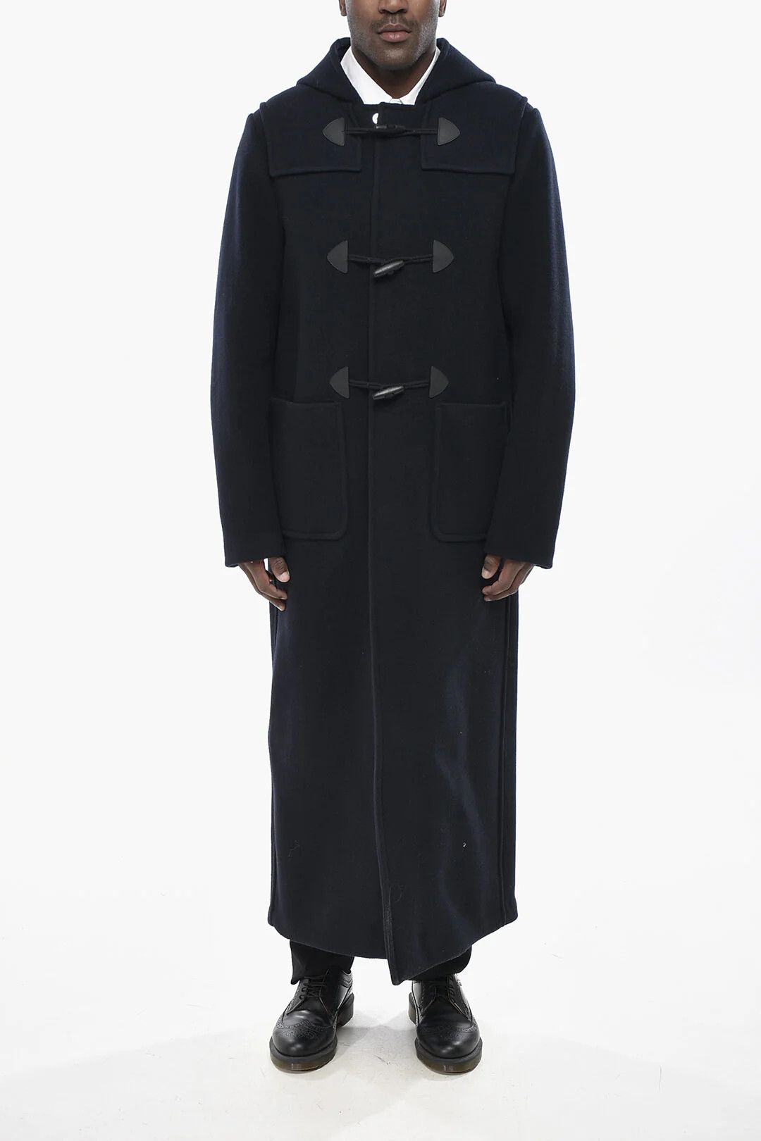 Prada og1mm0426 Toggles & Hood Wool Coat in Blue Size US M / EU 48-50 / 2 - 1 Thumbnail