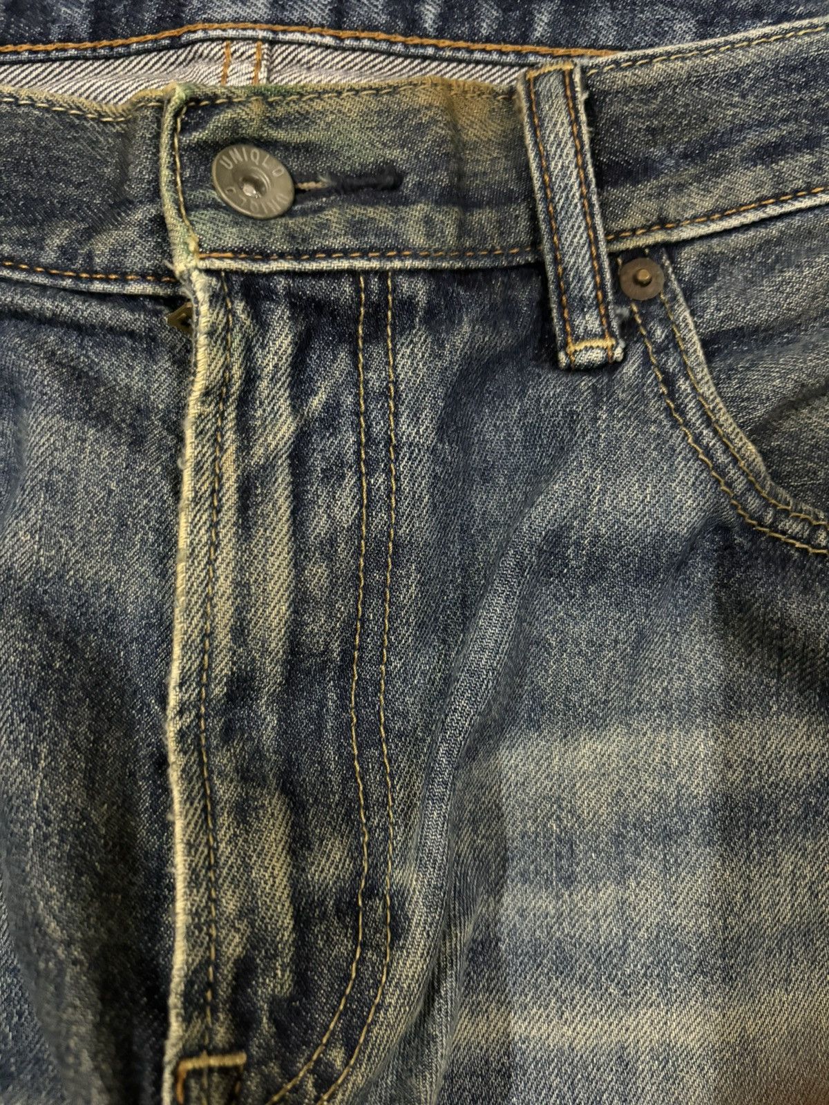 Jun Takahashi Vintage Y2K Uniqlo Dirt Mud Wash Loose Fit Jeans Size US 34 / EU 50 - 6 Thumbnail