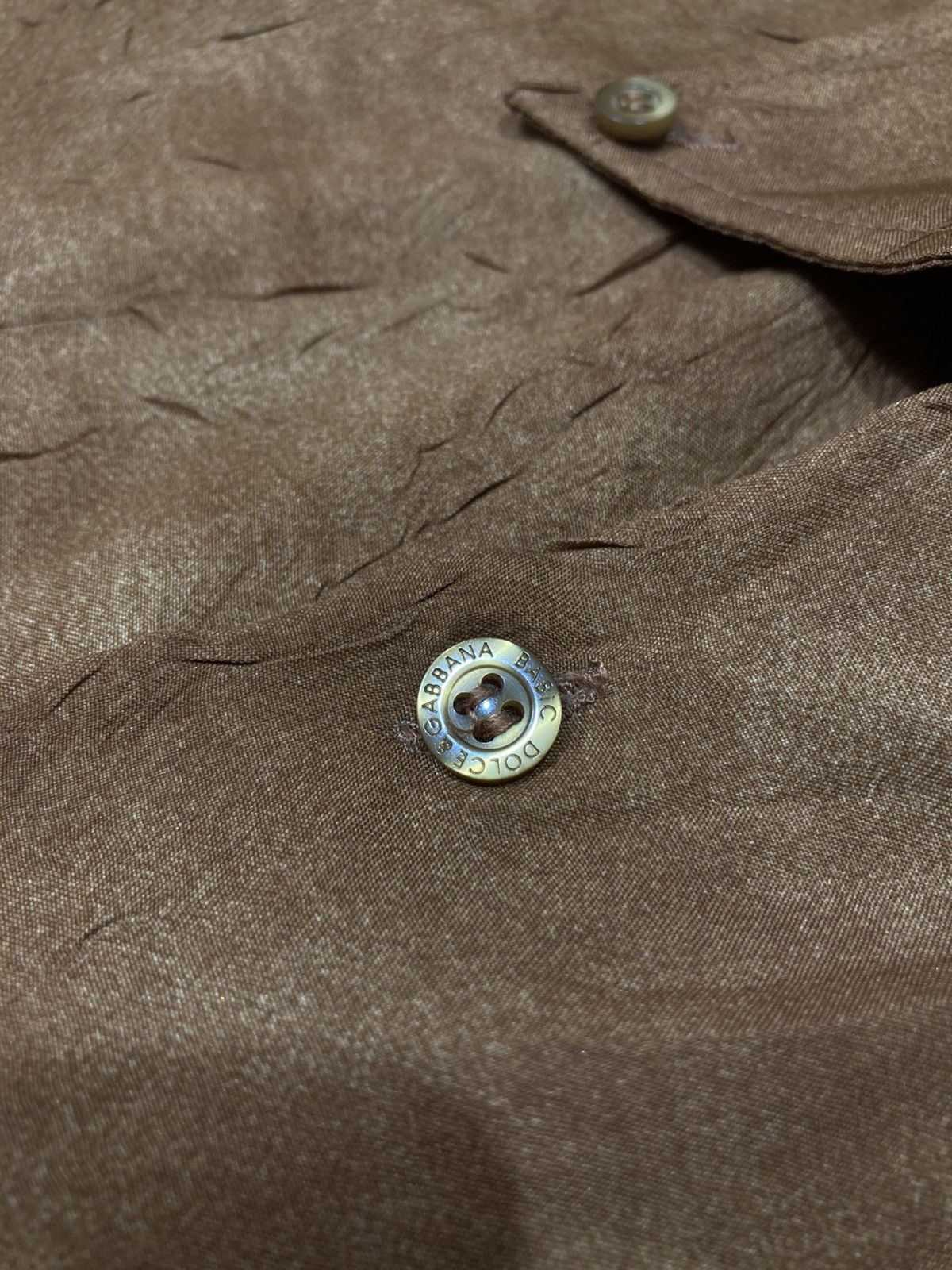Dolce & Gabbana Dolce & Gabbana Basic Suede Skin Viscose Button Up Shirt Size US M / EU 48-50 / 2 - 8 Thumbnail