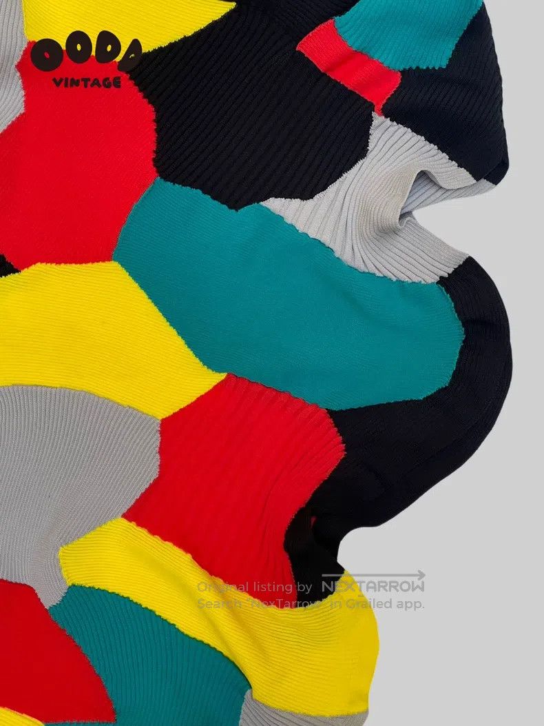 Issey Miyake Issey Miyake Multi Color Rib Ruffle Knit Top Size M / US 6-8 / IT 42-44 - 6 Thumbnail