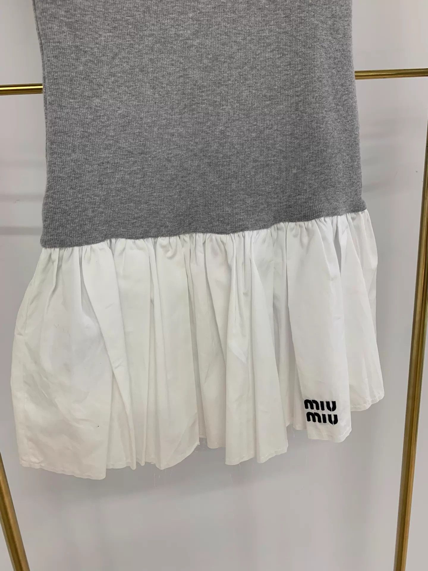 Miu Miu MIU MIU gray knit panelled white bustier dress 40 Size S / US 4 / IT 40 - 2 Thumbnail