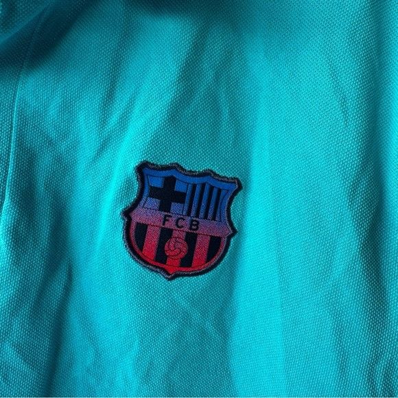 Nike NIKE x FC BARCELONA TEAL POLO T-SHIRT SZ LARGE L Size US L / EU 52-54 / 3 - 8 Thumbnail