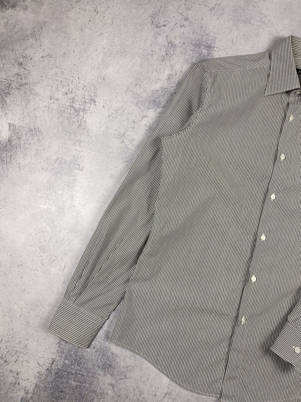 Z Zegna Z Zegna Striped Luxury Designer Long Sleeve Button Up Shirt Size US L / EU 52-54 / 3 - 5 Thumbnail