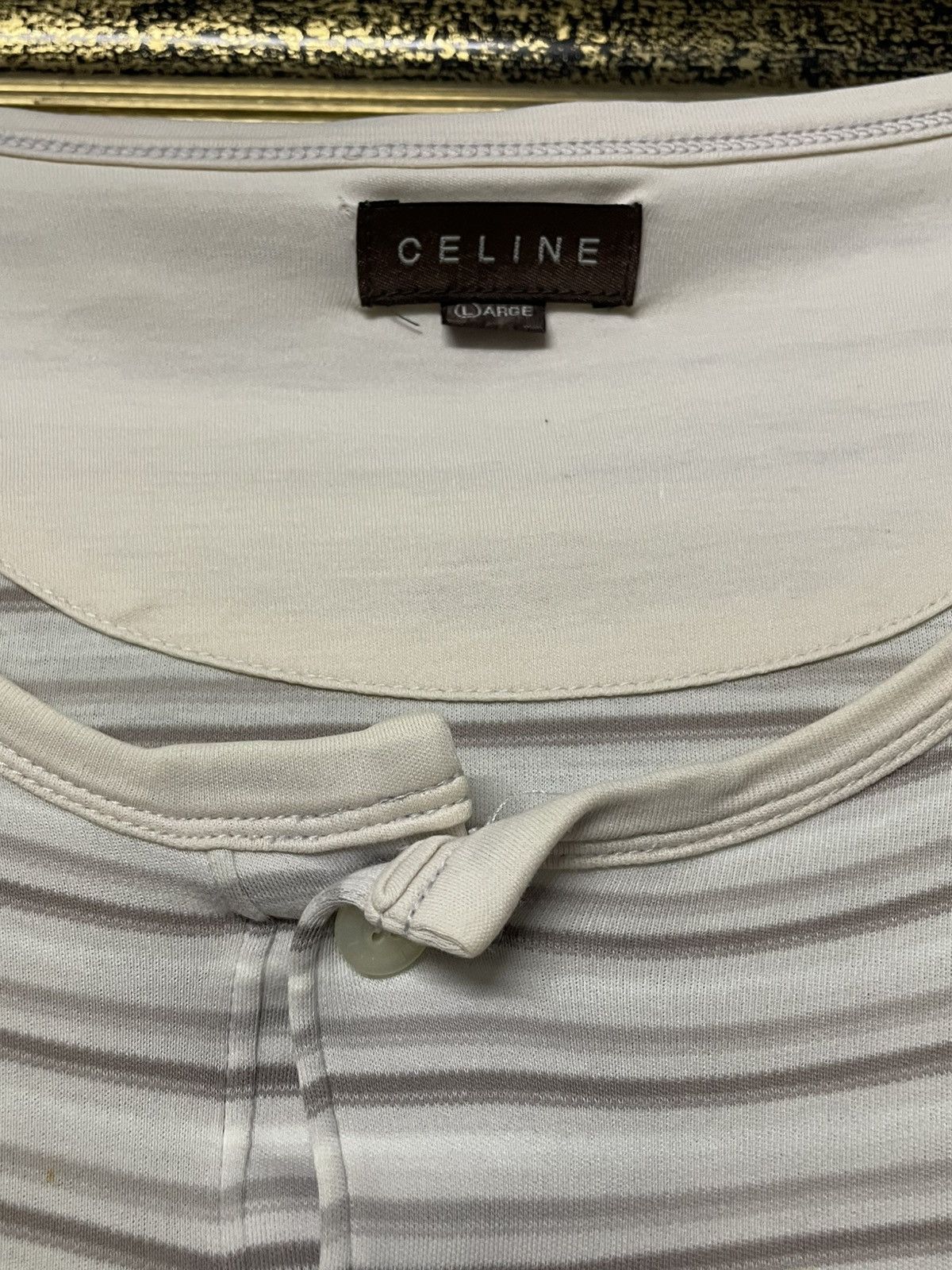 Celine Vintage Designer Celine Striped Boxy Casual Comfort Tshirt Size US L / EU 52-54 / 3 - 13 Thumbnail
