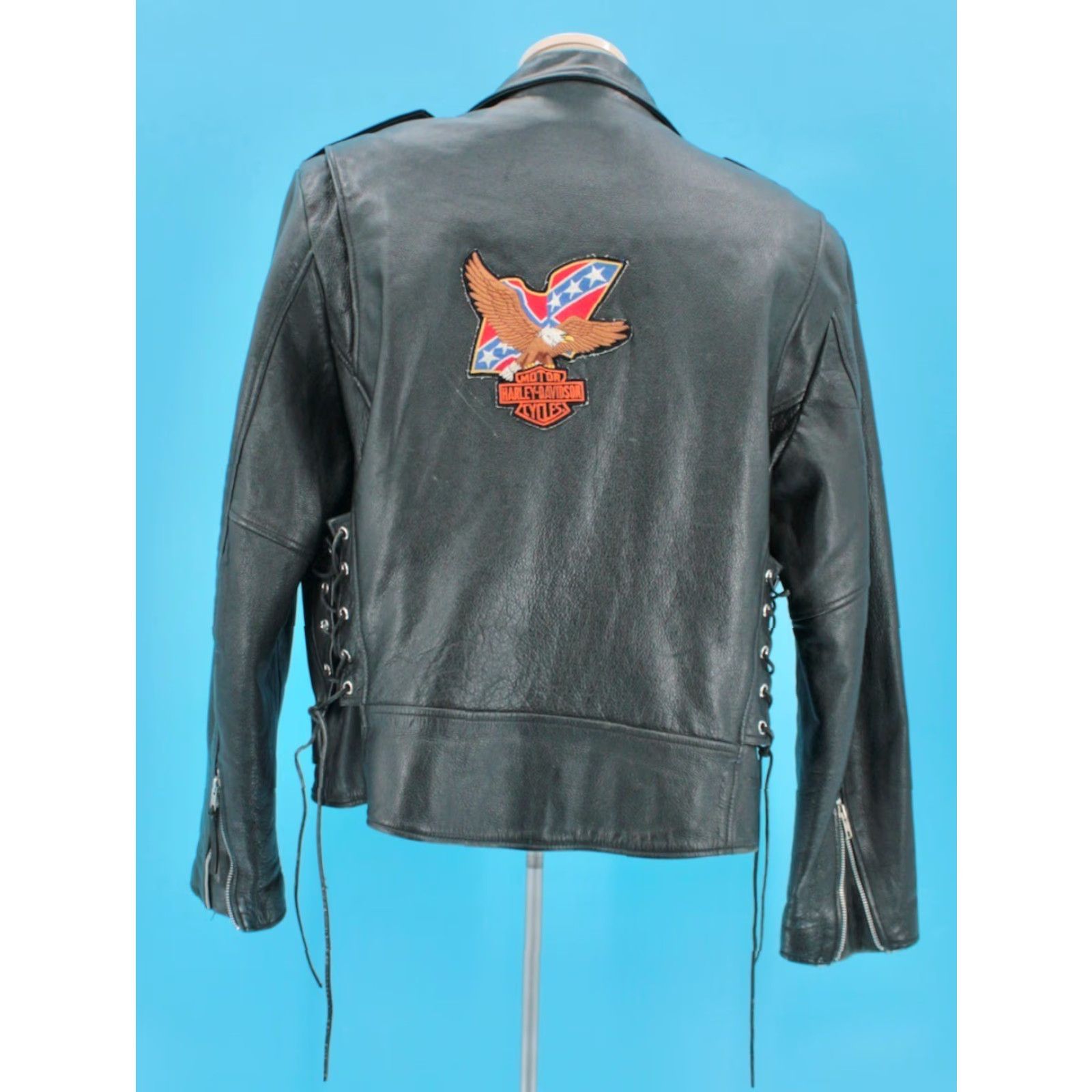 Vintage VINTAGE Wilsons Leather 90s Jacket Mens Leather Racer Black L 1990s Open Road Harley Patch Size US L / EU 52-54 / 3 - 3 Thumbnail
