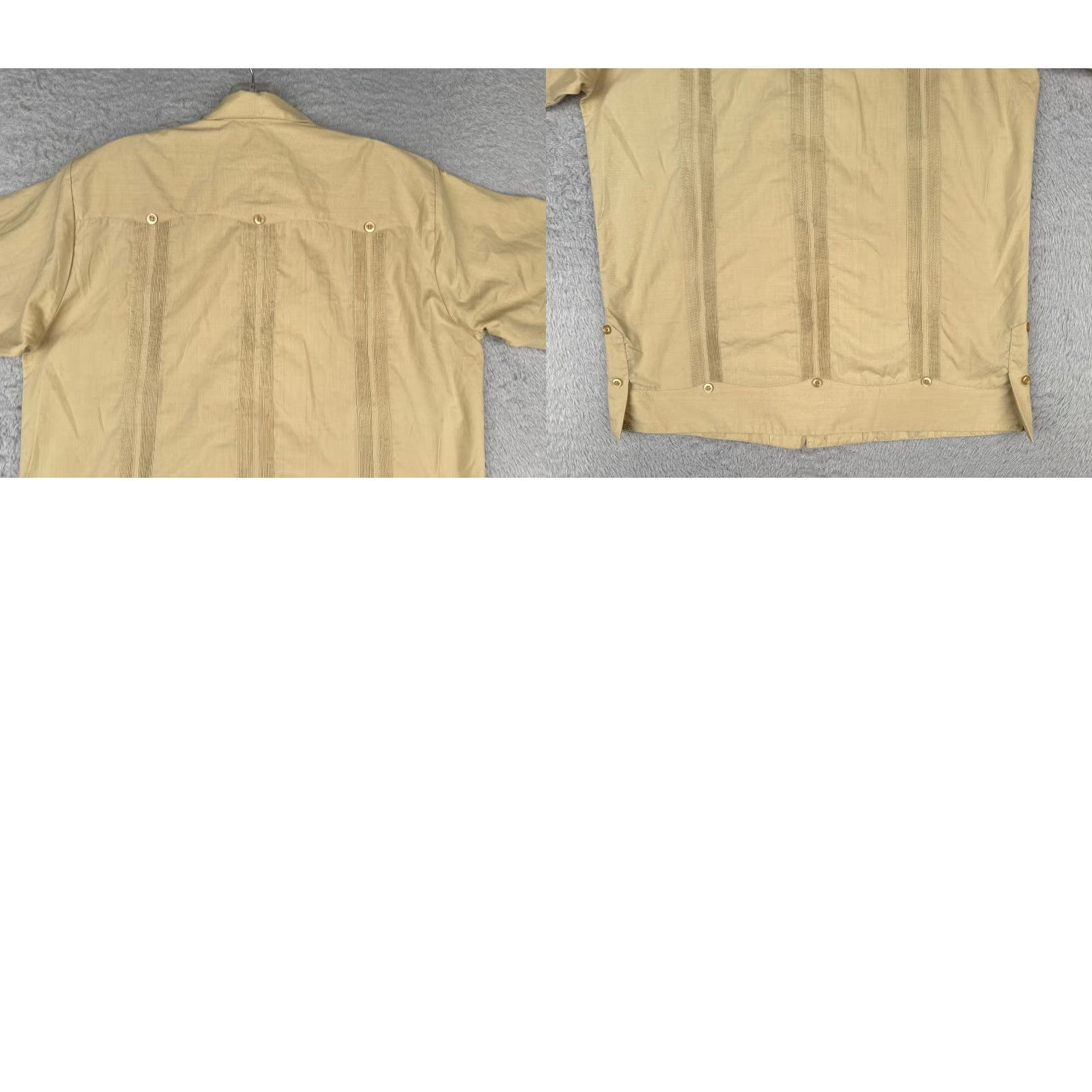 Vintage VINTAGE Domingues Guayabera Shirt Men 36 Beige Button-Up 100% Cotton 4 Pocket READ Size US M / EU 48-50 / 2 - 9 Thumbnail
