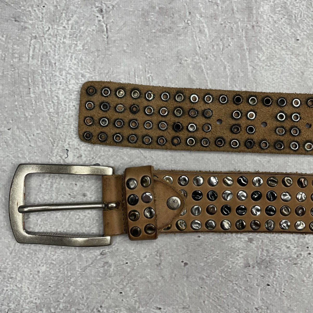 Vintage Vintage Avantgarde Affliction Leather with rivets Belt Size ONE SIZE - 5 Thumbnail