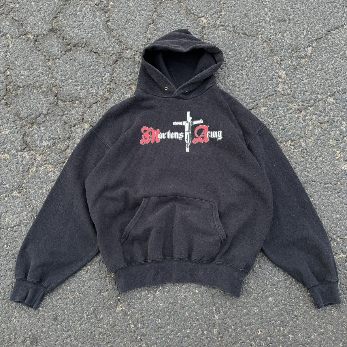 Band Tees × Vintage Vintage Washed Punk Hoodie Martens Army Skinheads Metal Size US L / EU 52-54 / 3 - 3 Thumbnail