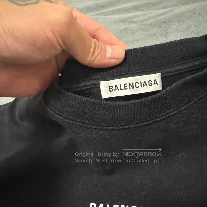 Balenciaga Balenciaga Crew Short-Sleeve + Letter Printed Crewneck Sho Size US M / EU 48-50 / 2 - 4 Thumbnail
