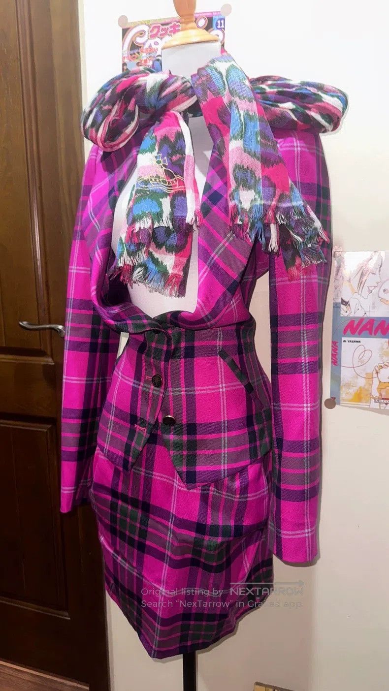 Vivienne Westwood Vivienne Westwood Pink Nipped Waist Enamel扣 Suite Wool Ver Size XS / US 0-2 / IT 36-38 - 4 Thumbnail