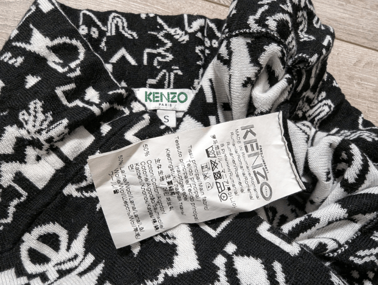 Kenzo Women's Kenzo Graphic Print Black White Mini Skirt Size XS Size 27" / US 4 / IT 40 - 5 Thumbnail