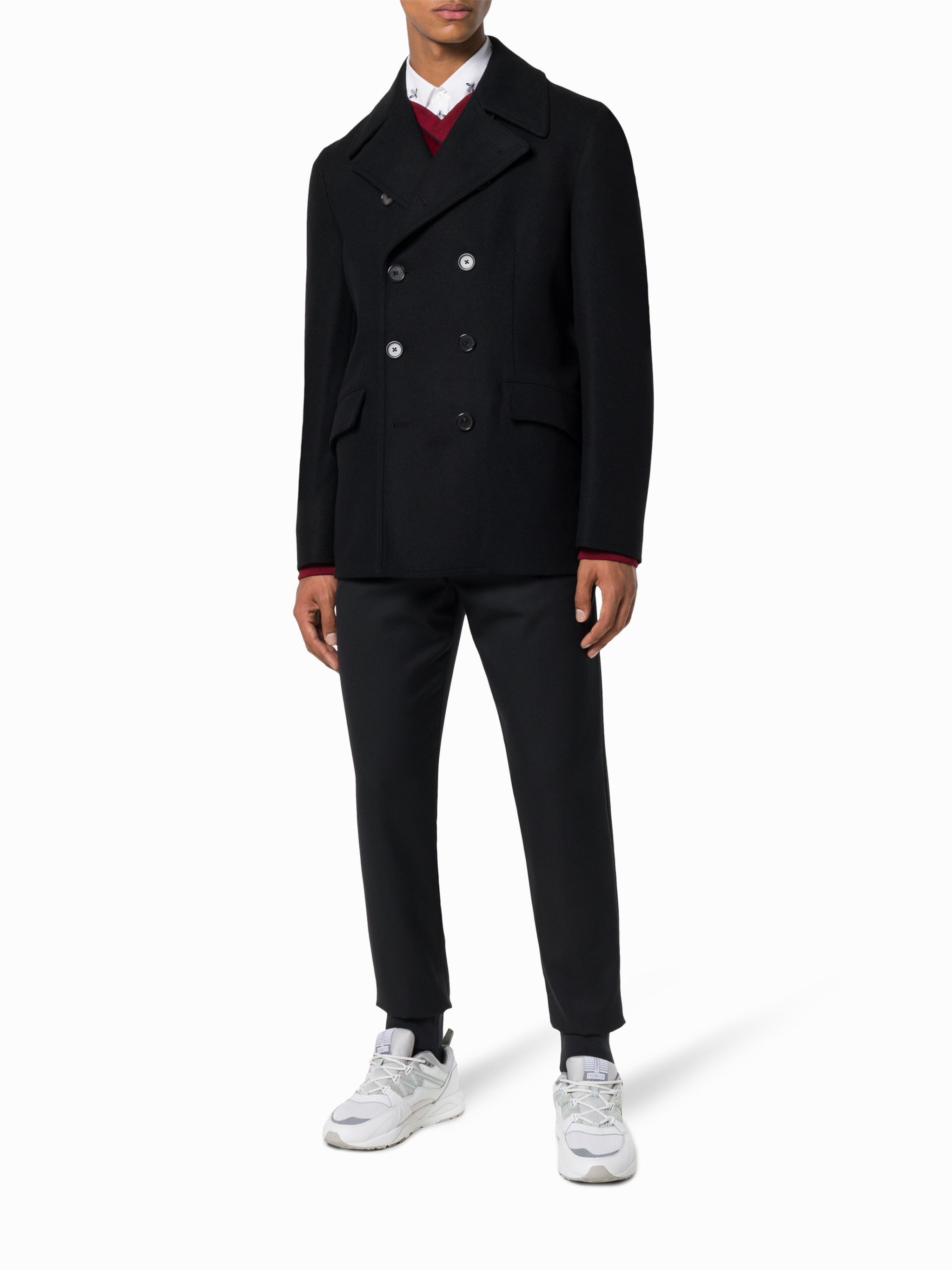Dolce & Gabbana o1y0125 Double-Breasted Coat in Black Size US M / EU 48-50 / 2 - 2 Thumbnail